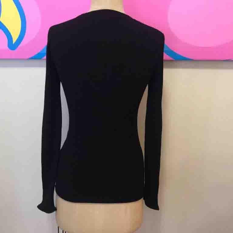 Louis Vuitton Uniform Black Rib Knit Sweater  In Good Condition In Los Angeles, CA