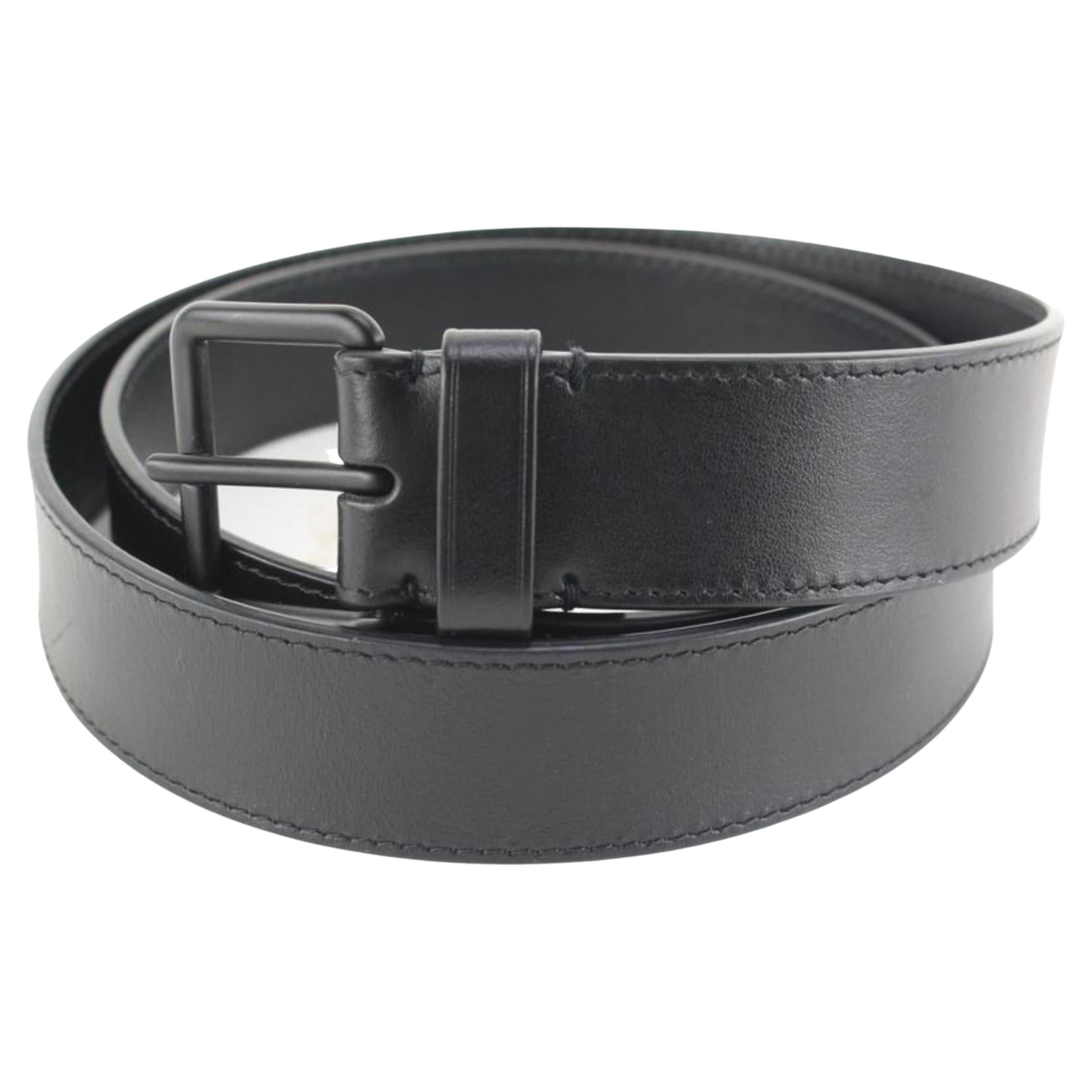 LOUIS VUITTON Size 40 Black Leather Belt at 1stDibs
