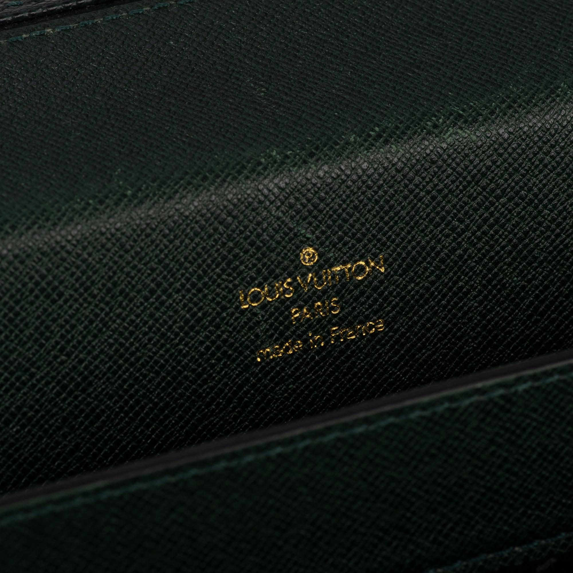 Louis Vuitton Ural Pilot Case Green Taiga Leather Cartable 4