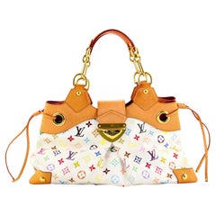 Louis Vuitton Multi Color Ursula Chain Hand Bag Tote Monogram White M40123