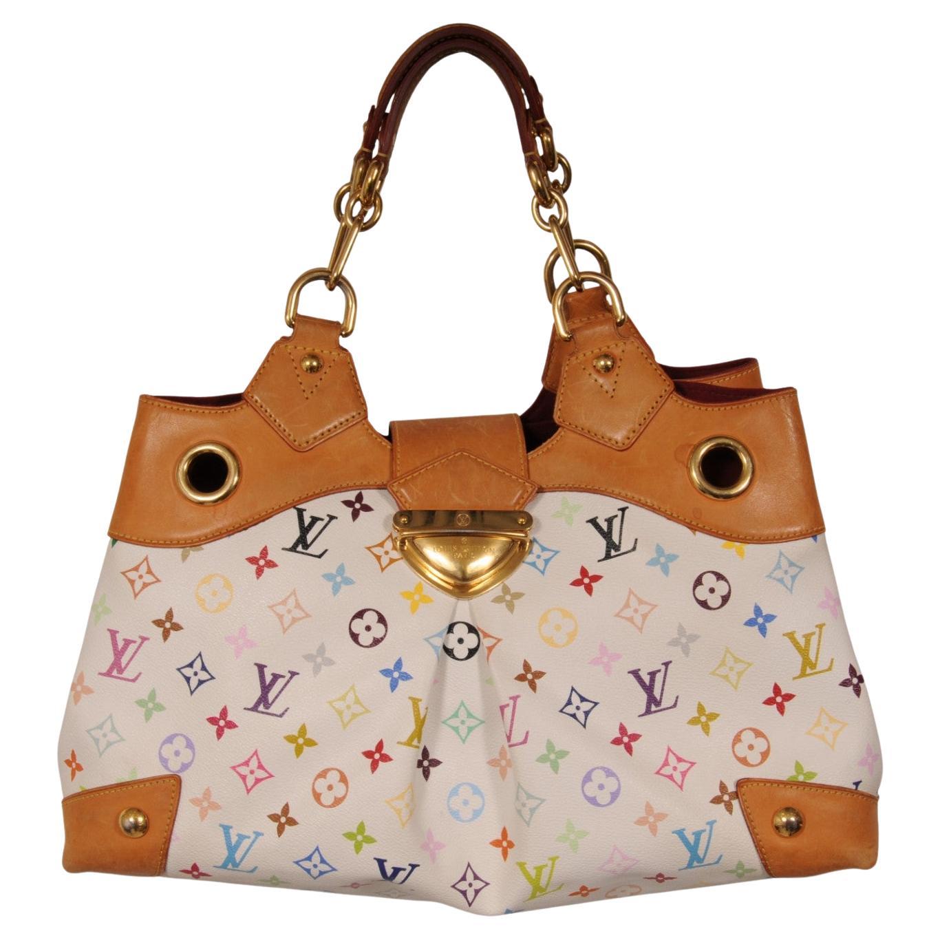 Louis Vuitton Ursula Shoulder Bag White Multicolore Takashi Murakami Travel Tote