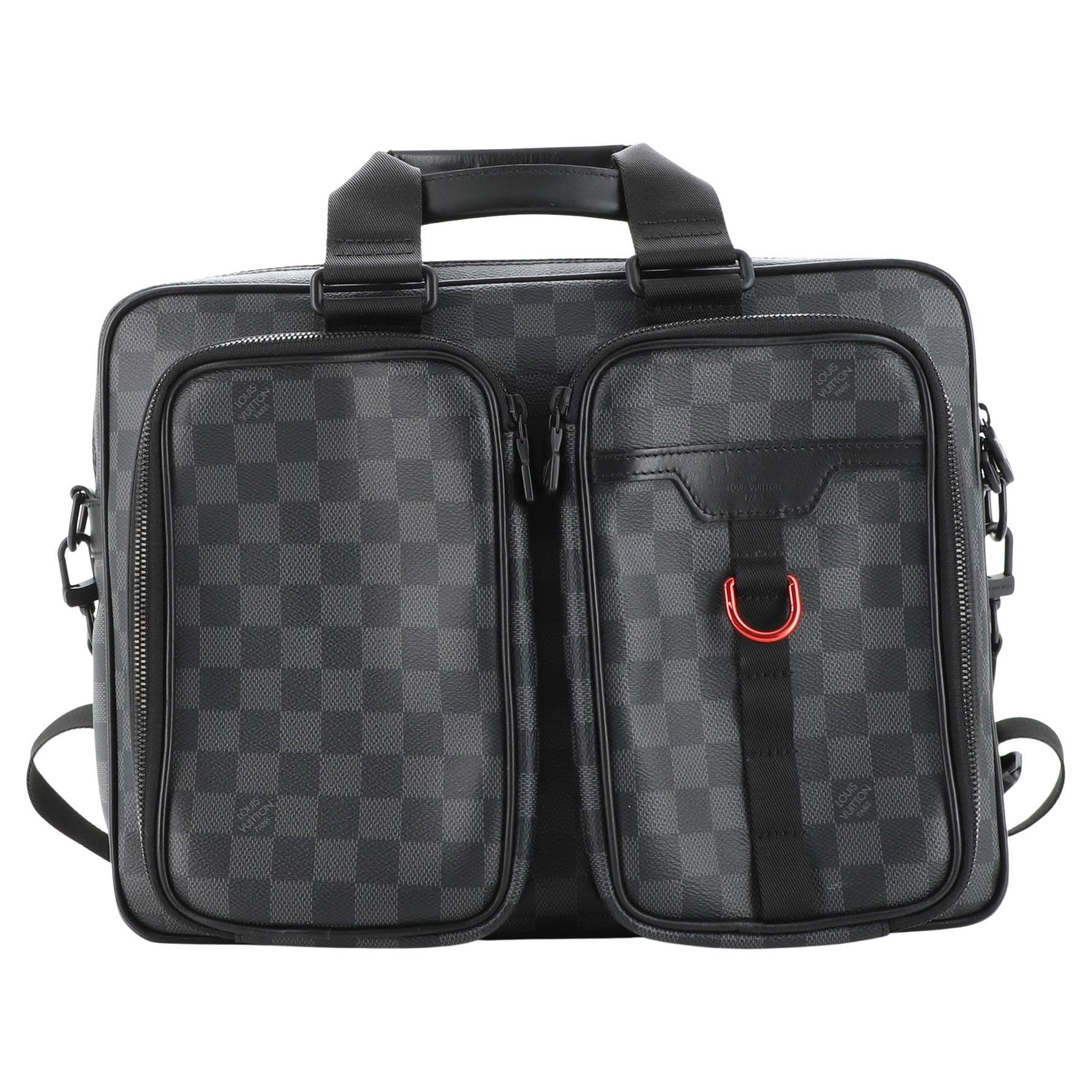 Louis Vuitton LV Men Utility Business Bag Damier Graphite Canvas