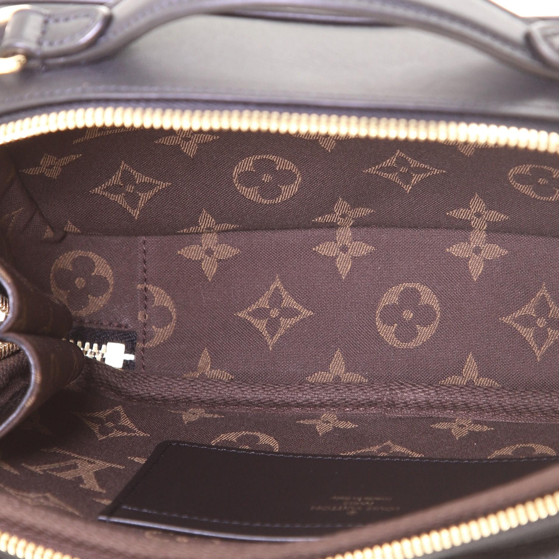 Black Louis Vuitton Utility Crossbody Bag Calfskin with Embossed Monogram Detail