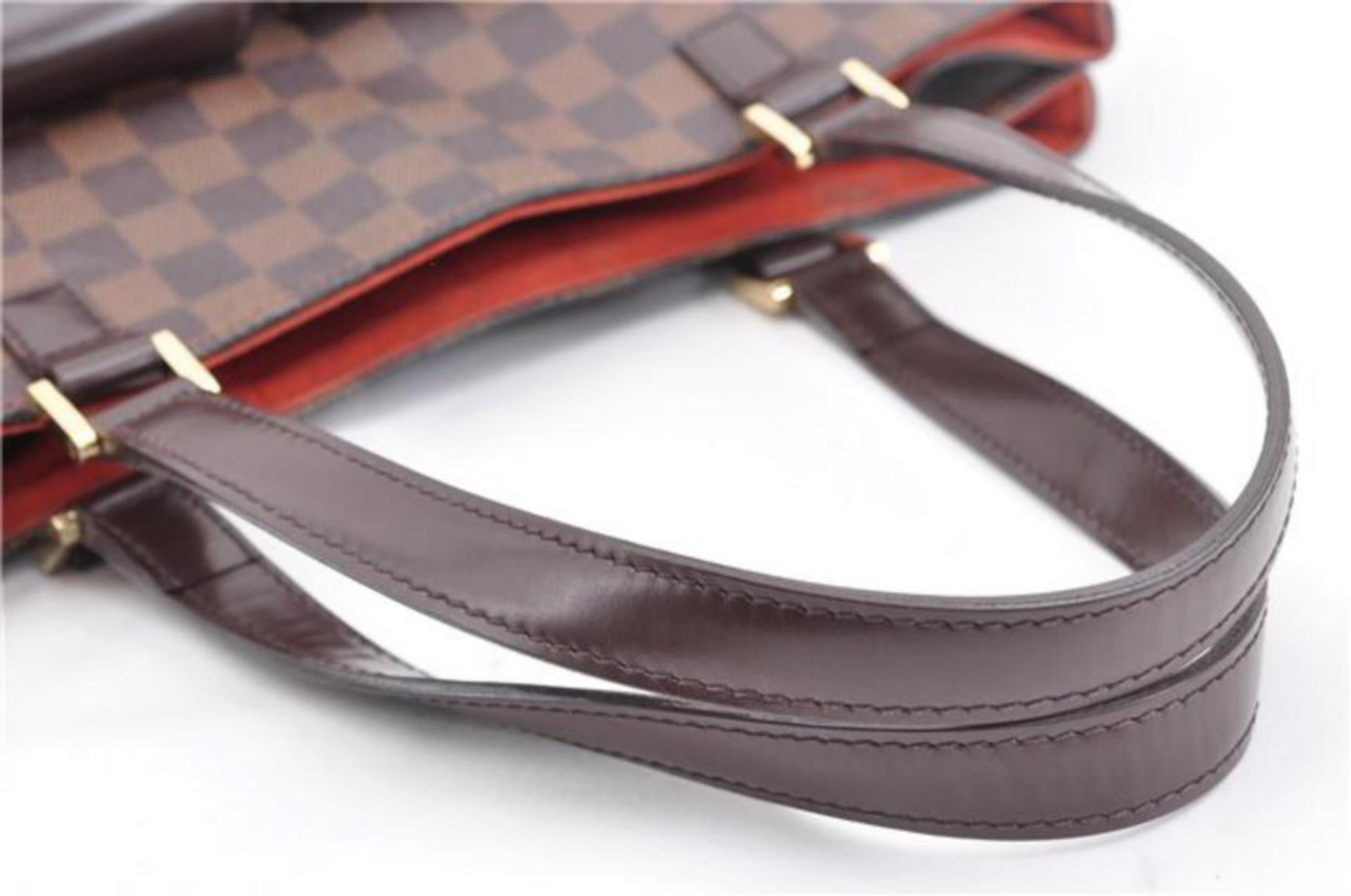 Women's Louis Vuitton Uzes Damier Ebene Pocket Tote 866950 Brown Canvas Shoulder bag For Sale
