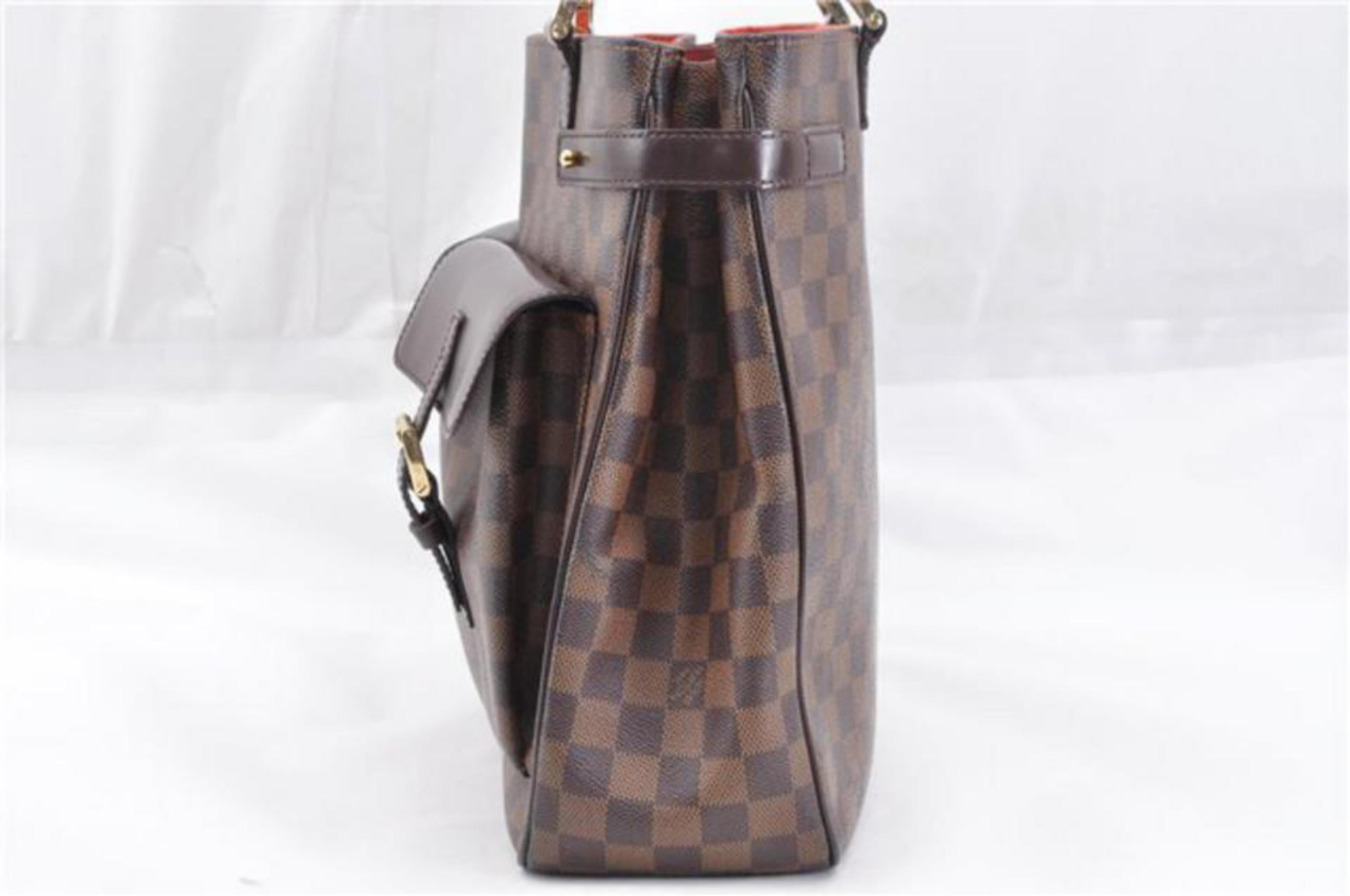 Louis Vuitton Uzes Damier Ebene Pocket Tote 866950 Brown Canvas Shoulder bag For Sale 1