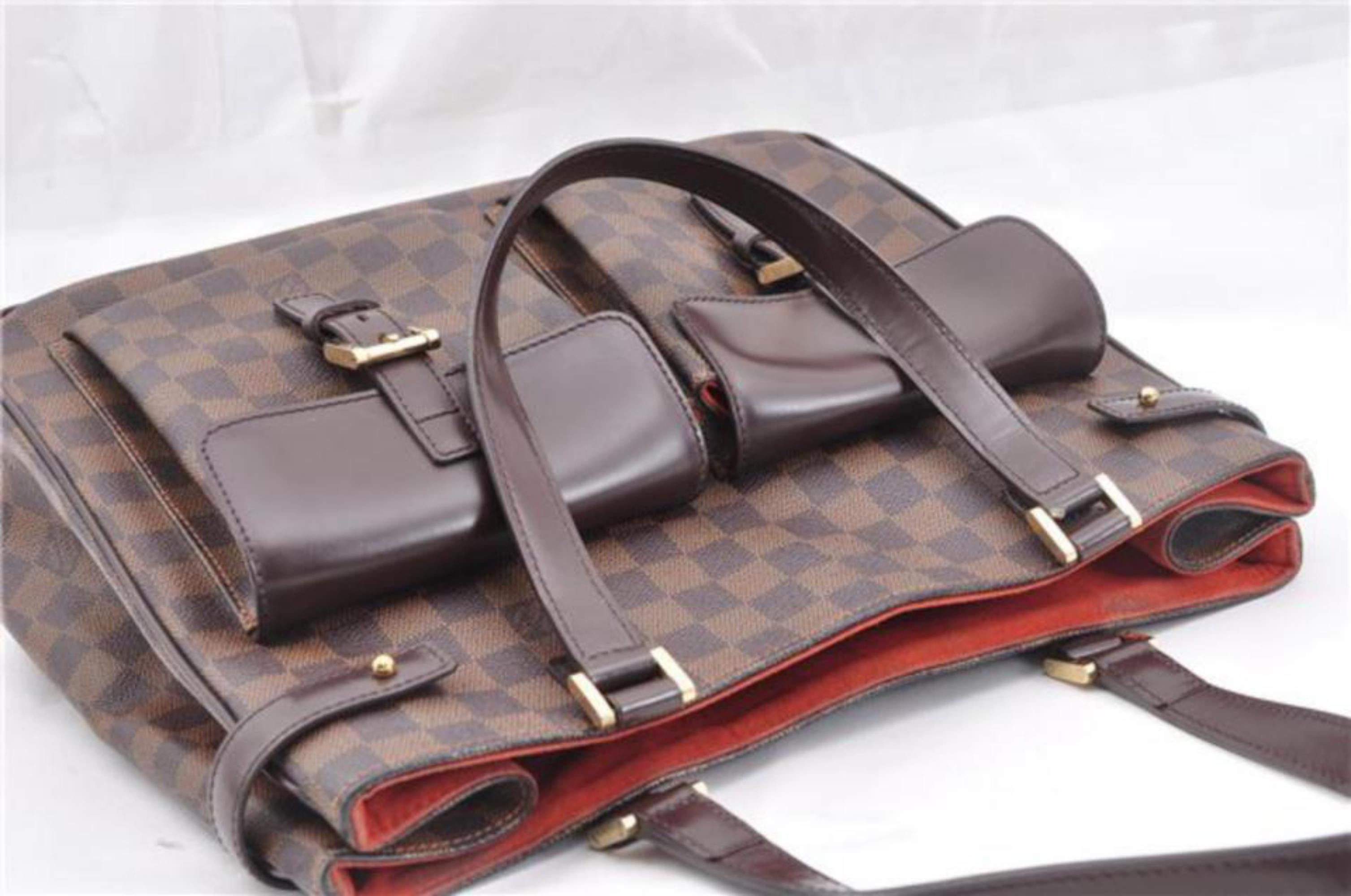 Louis Vuitton Uzes Damier Ebene Pocket Tote 866950 Brown Canvas Shoulder bag For Sale 3