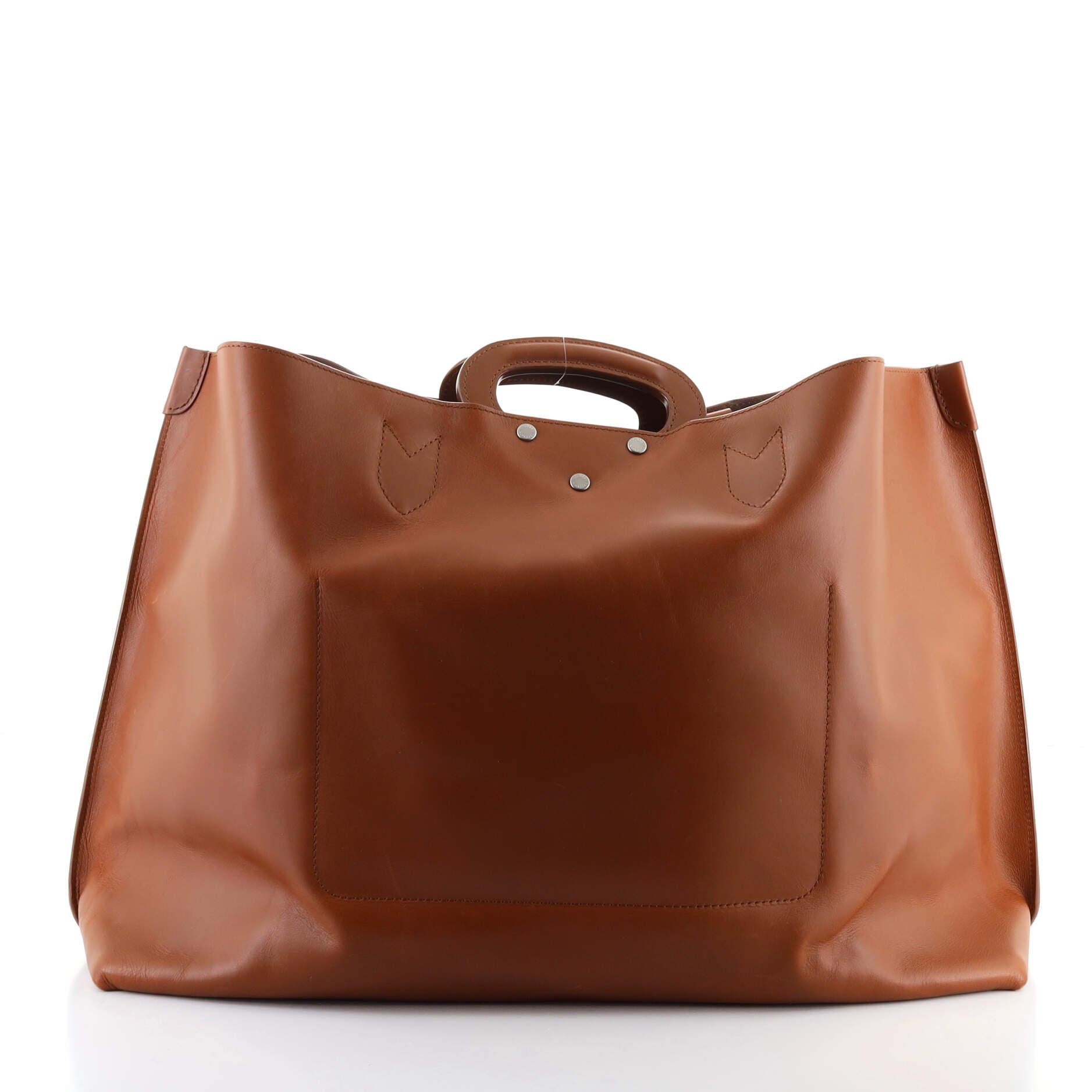 Louis Vuitton V Serigraph Tragetasche aus handgefertigtem Leder (Braun)