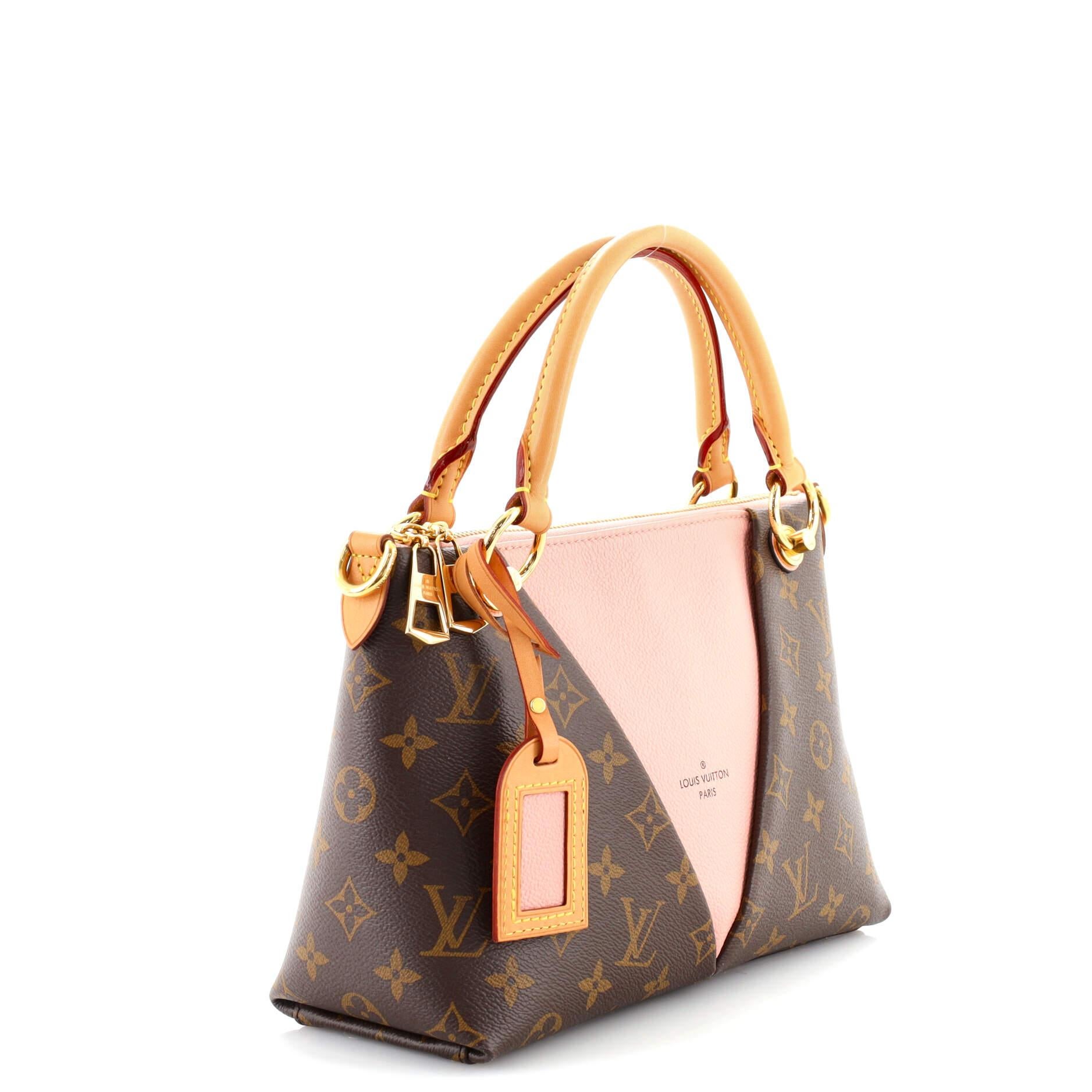 Beige Louis Vuitton V Tote Monogram Canvas and Leather BB