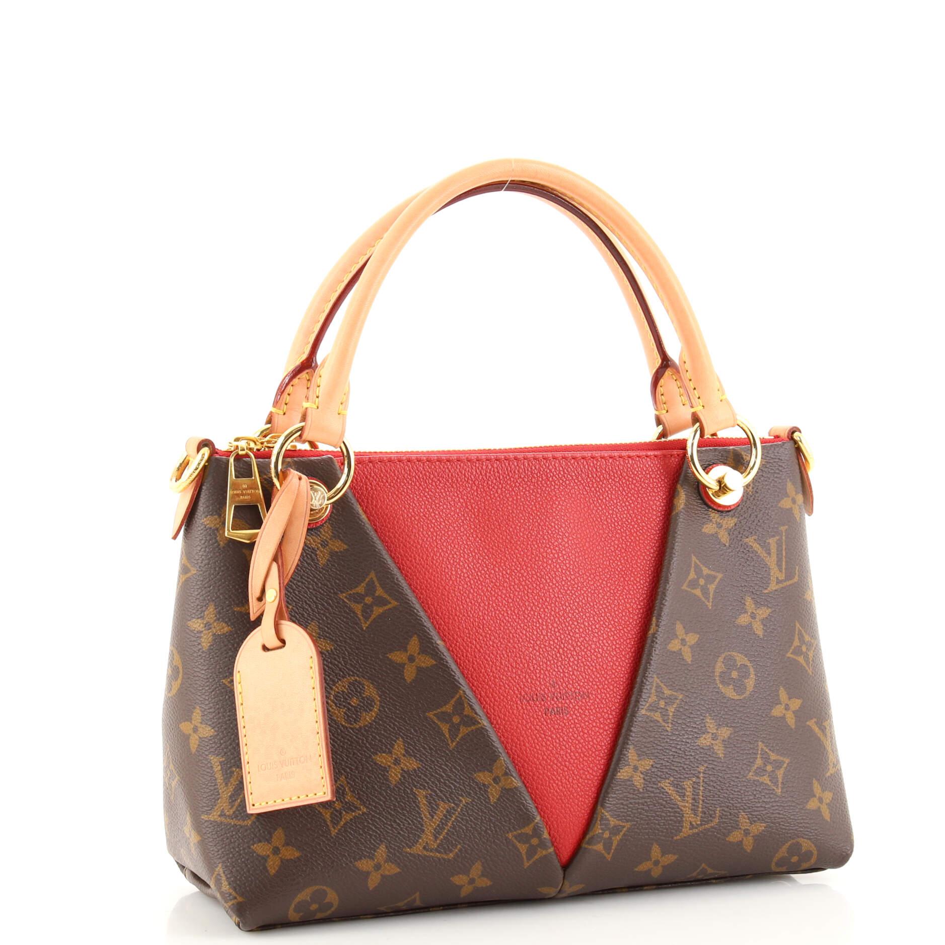 Brown Louis Vuitton V Tote Monogram Canvas and Leather BB