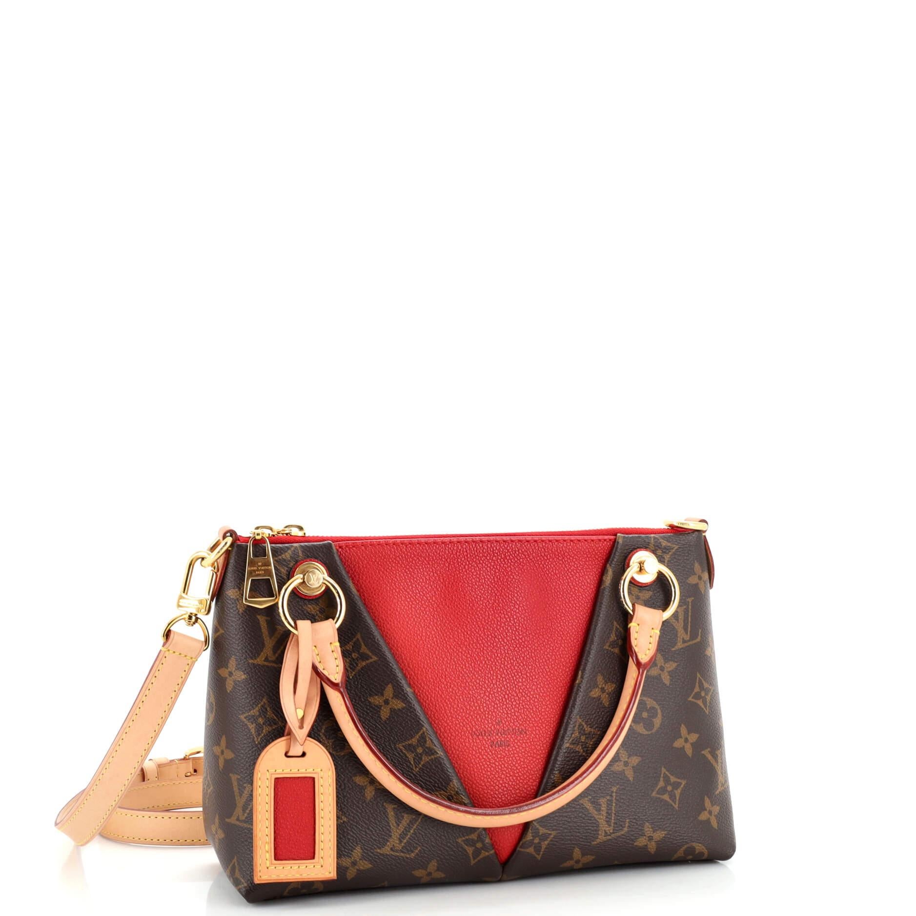 Louis Vuitton V Tote Monogram Canvas and Leather BB In Good Condition For Sale In NY, NY