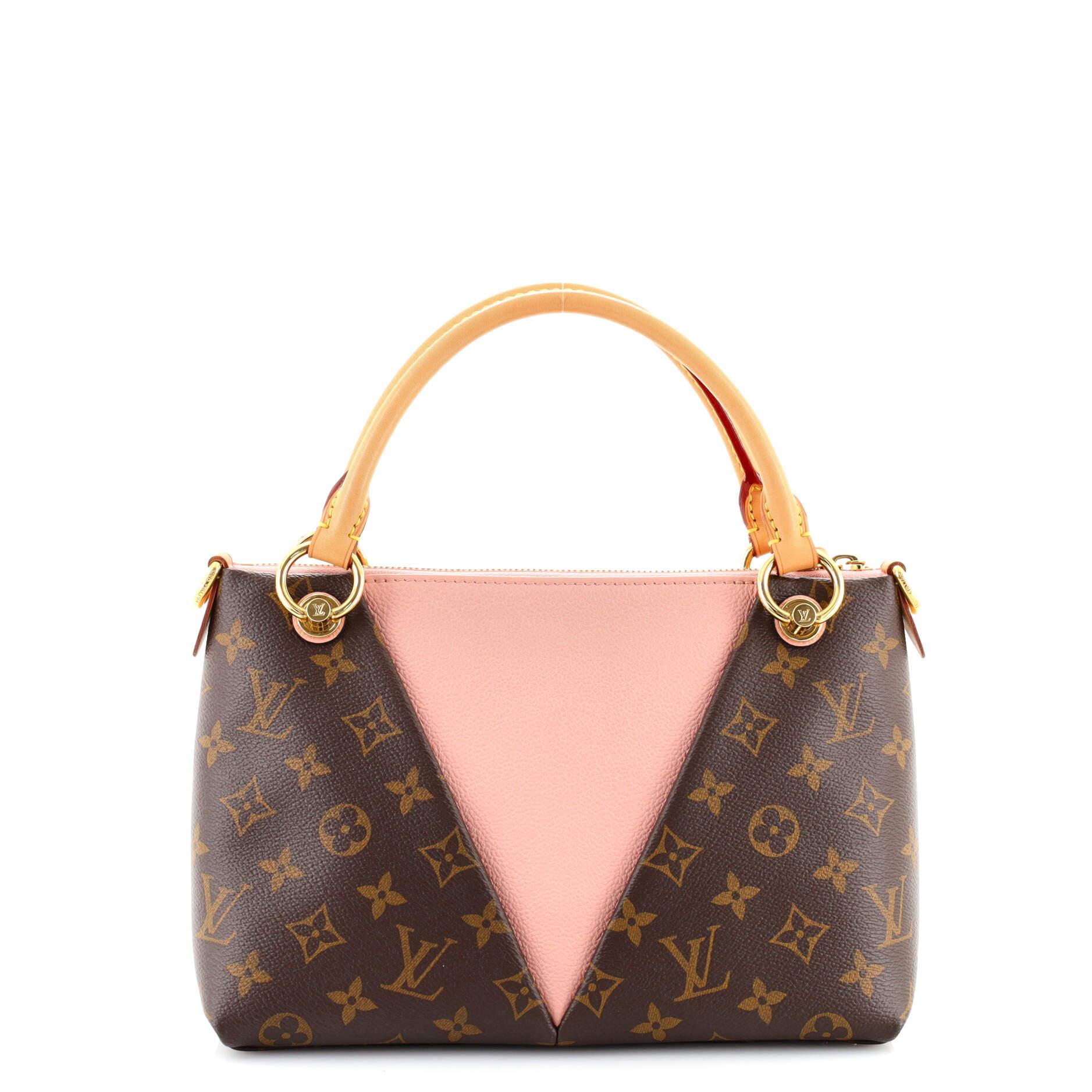 Louis Vuitton V Tote Monogram Canvas and Leather BB In Good Condition In NY, NY