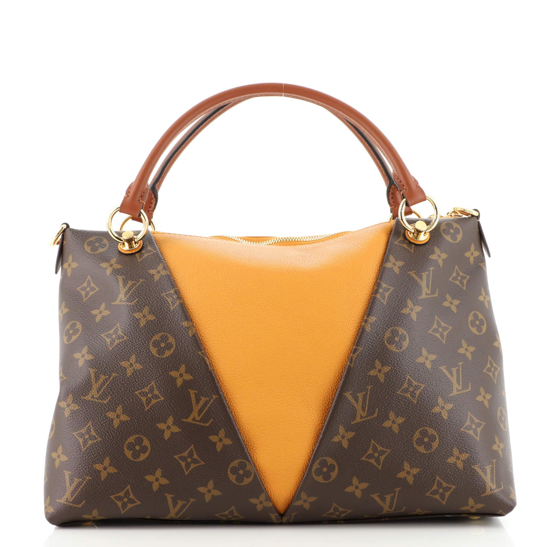 Louis Vuitton V Tote Monogram Canvas and Leather MM In Good Condition In NY, NY