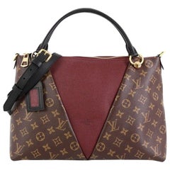 Louis Vuitton V Tote Monogram Canvas And Leather MM