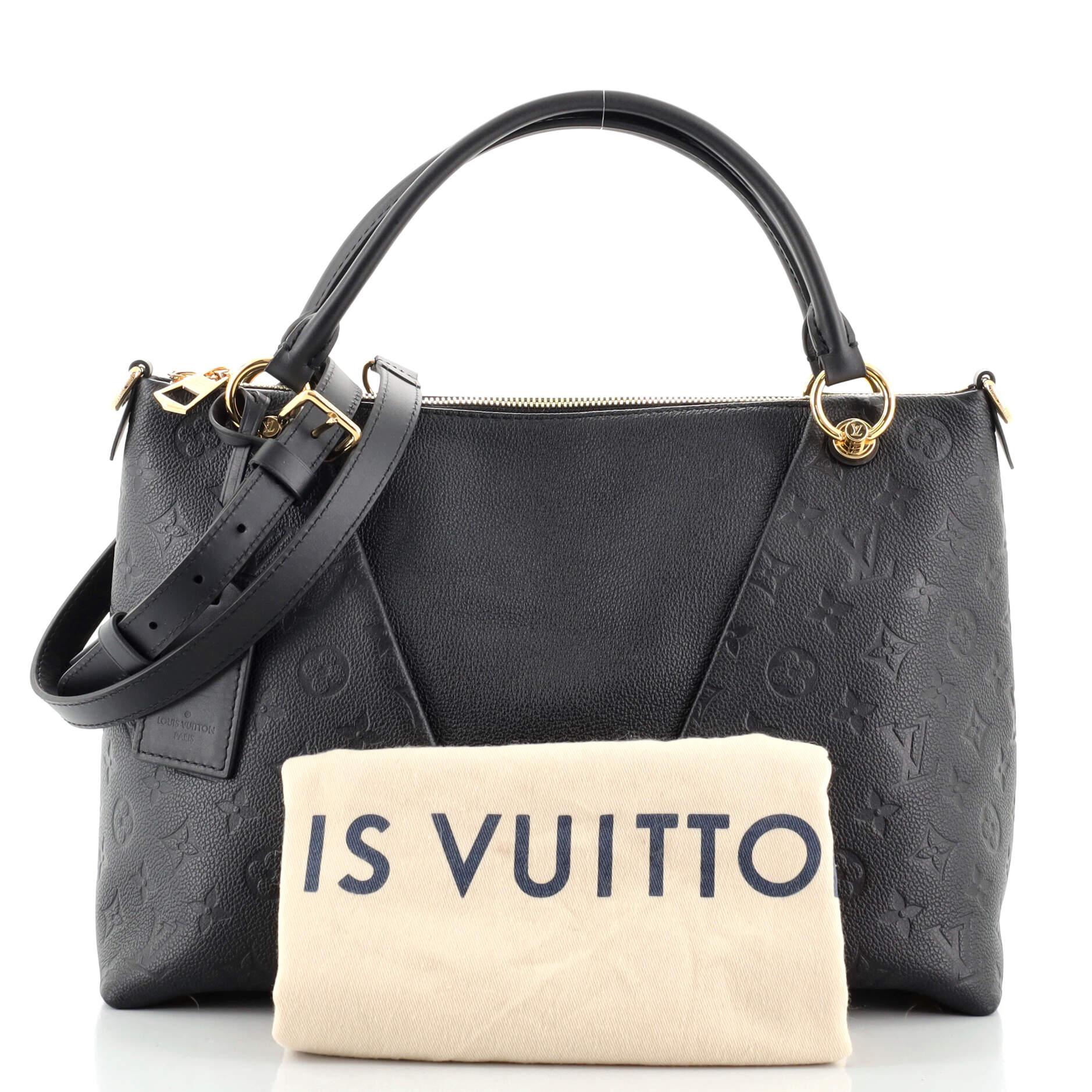 LOUIS VUITTON V Tote MM in Monogram and Black Leather