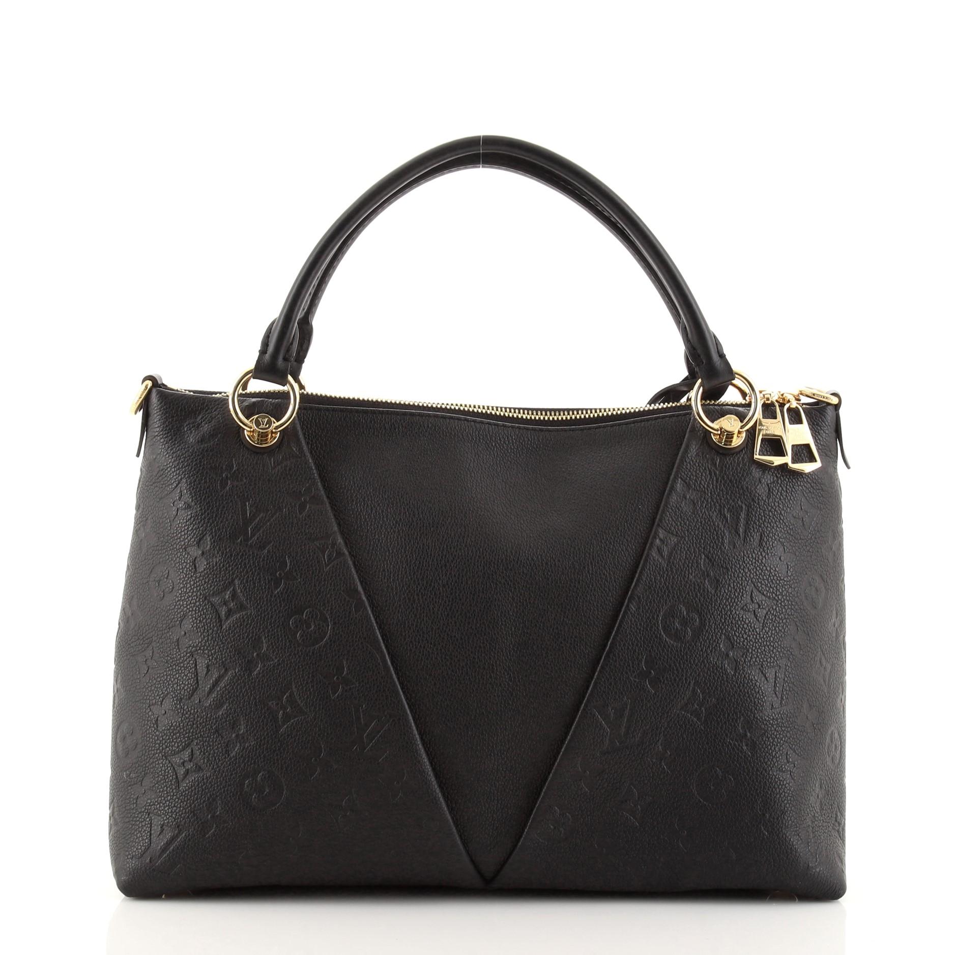 Black Louis Vuitton V Tote Monogram Empreinte Leather MM