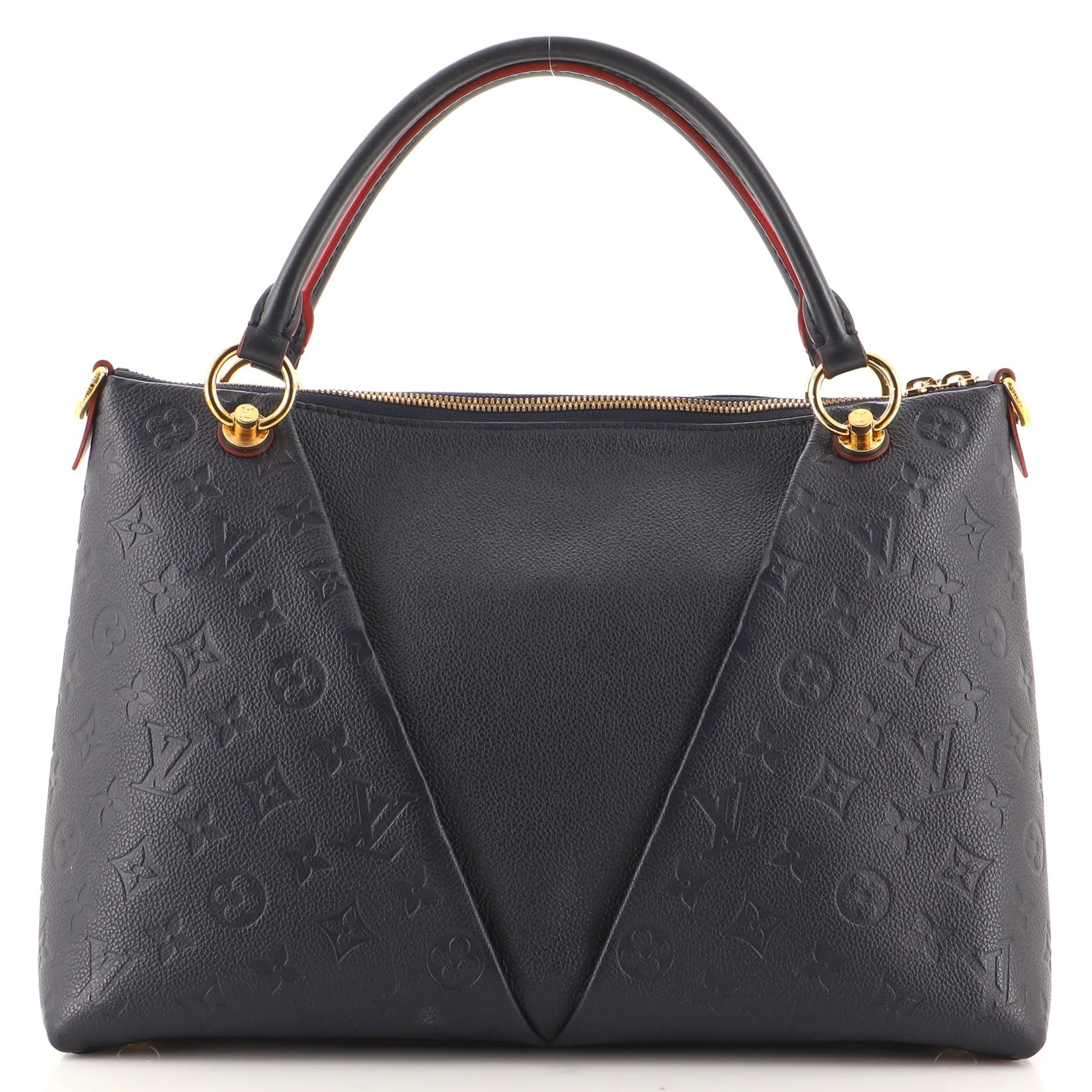 Louis Vuitton V Tote Monogram Empreinte Leather MM In Good Condition In NY, NY