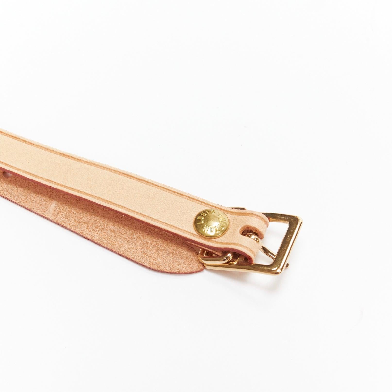 Women's LOUIS VUITTON Vachetta leather gold HT foil stamp luggage tag For Sale