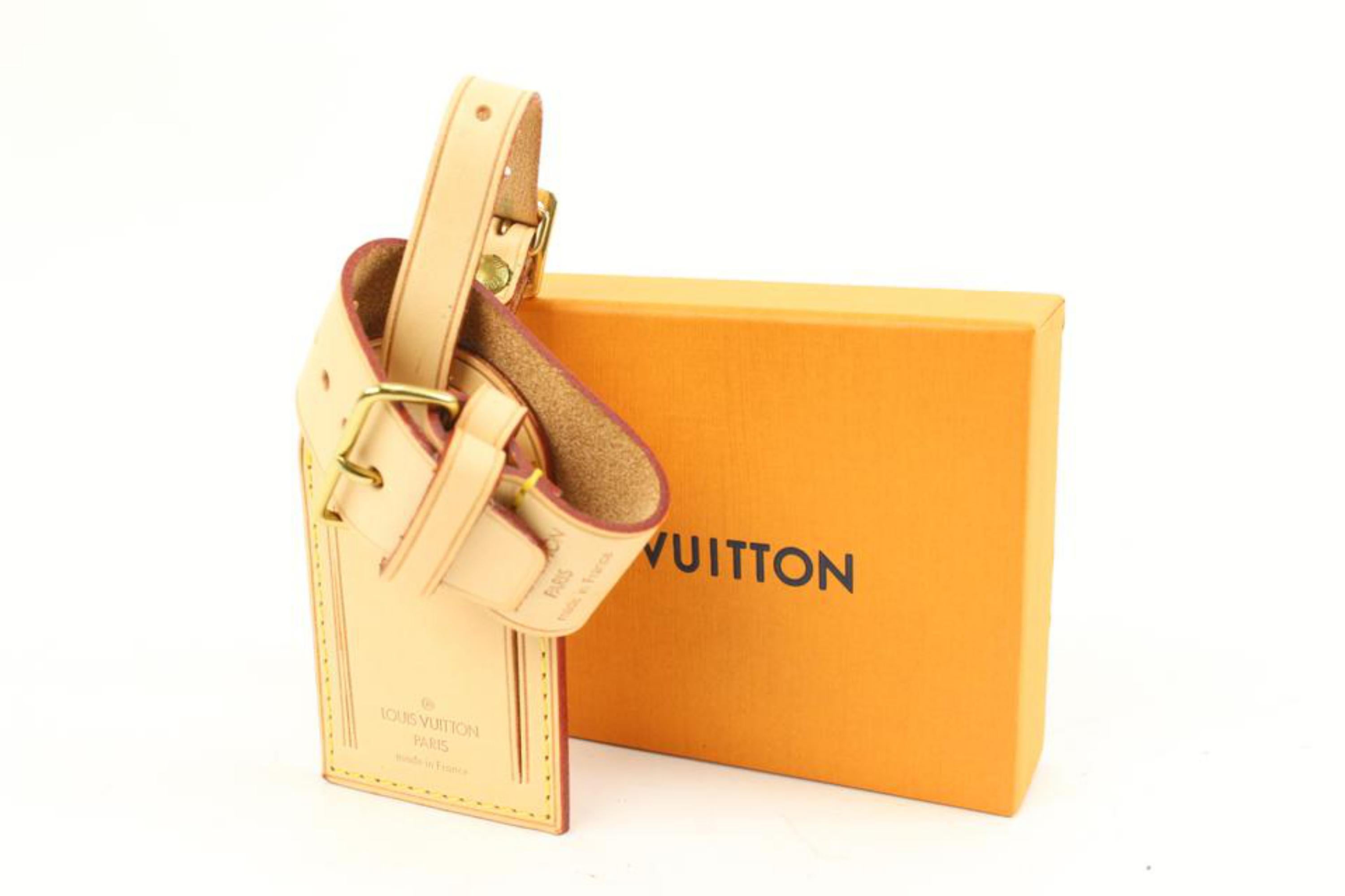 Louis Vuitton Vachetta Leather Luggage Tag and Poignet Bag Charm Keepall 75lk317s
Made In: France
Measurements: Length:  2