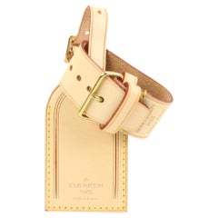 Louis Vuitton, Bags, Classic Louis Vuitton Vachetta Luggage Tag And Handle  Belt Set Lv Poignet Euc