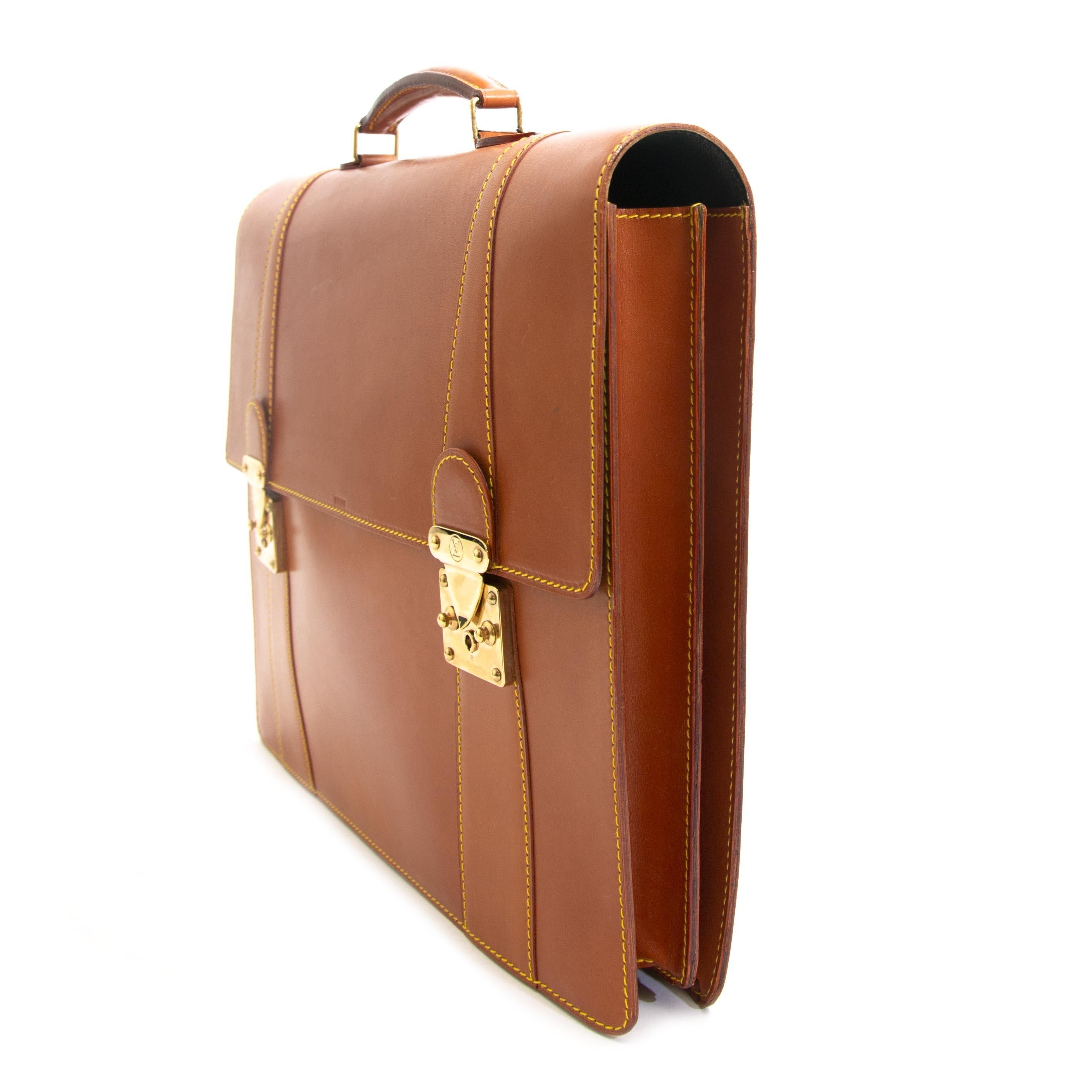 Louis Vuitton Vachetta Leder Serviette Aktentasche (Braun)
