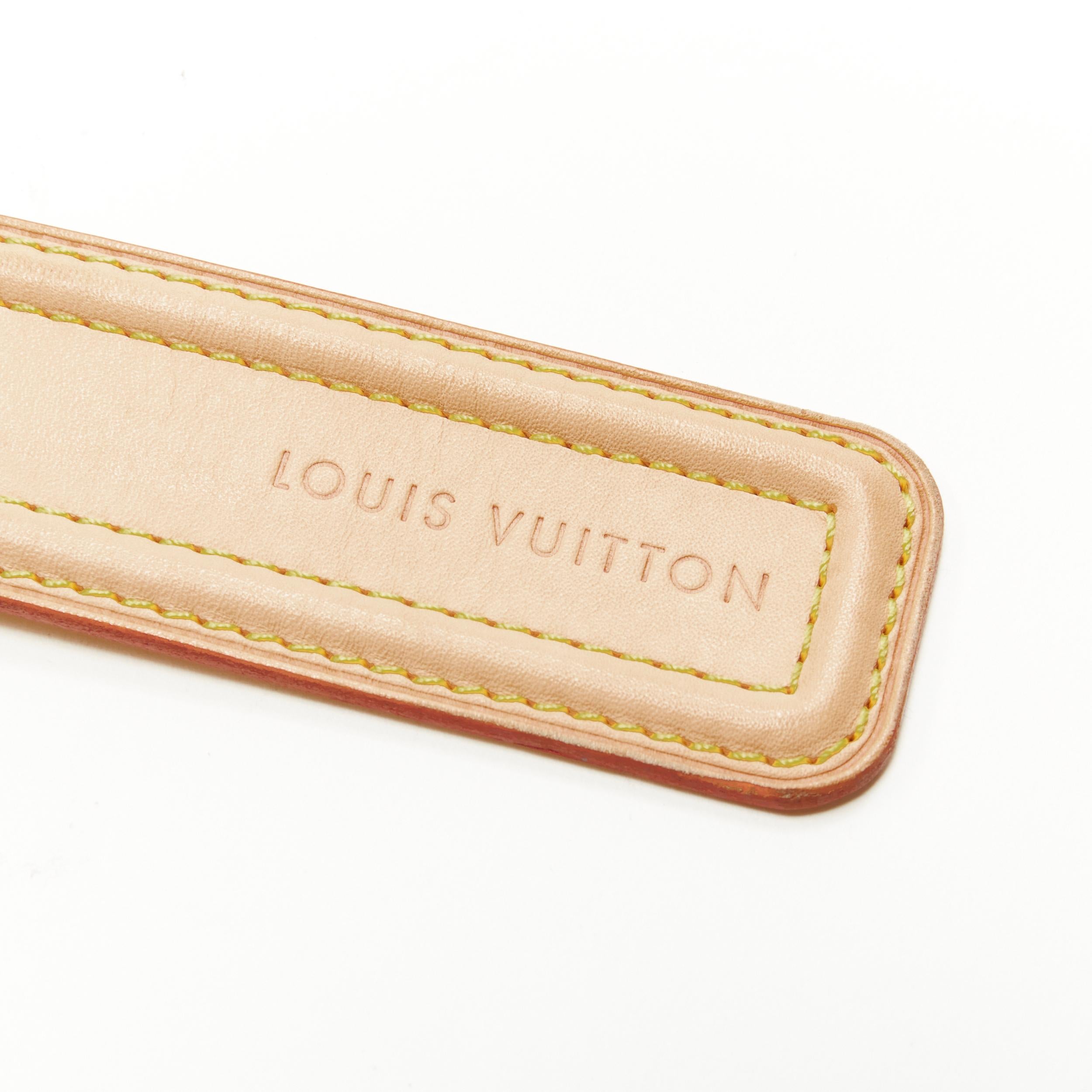 LOUIS VUITTON Vachetta Signature tan leather gold buckle belt 80cm/32