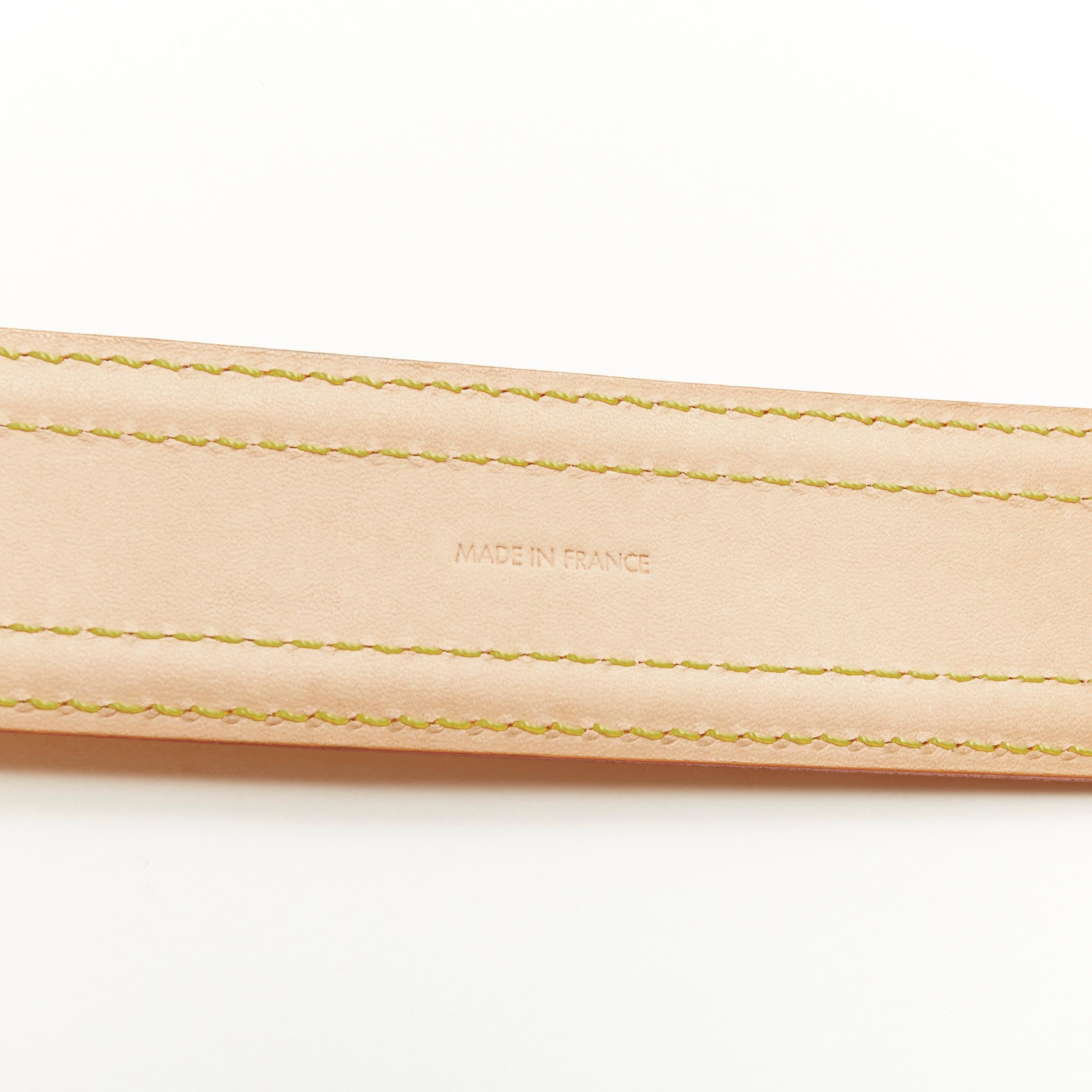 Gold LOUIS VUITTON Vachetta Signature tan leather gold buckle  belt 80cm/32