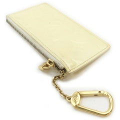 Louis Vuitton Vanilla Beige Monogram Vernis Key Pouch Pochette Cles 861537