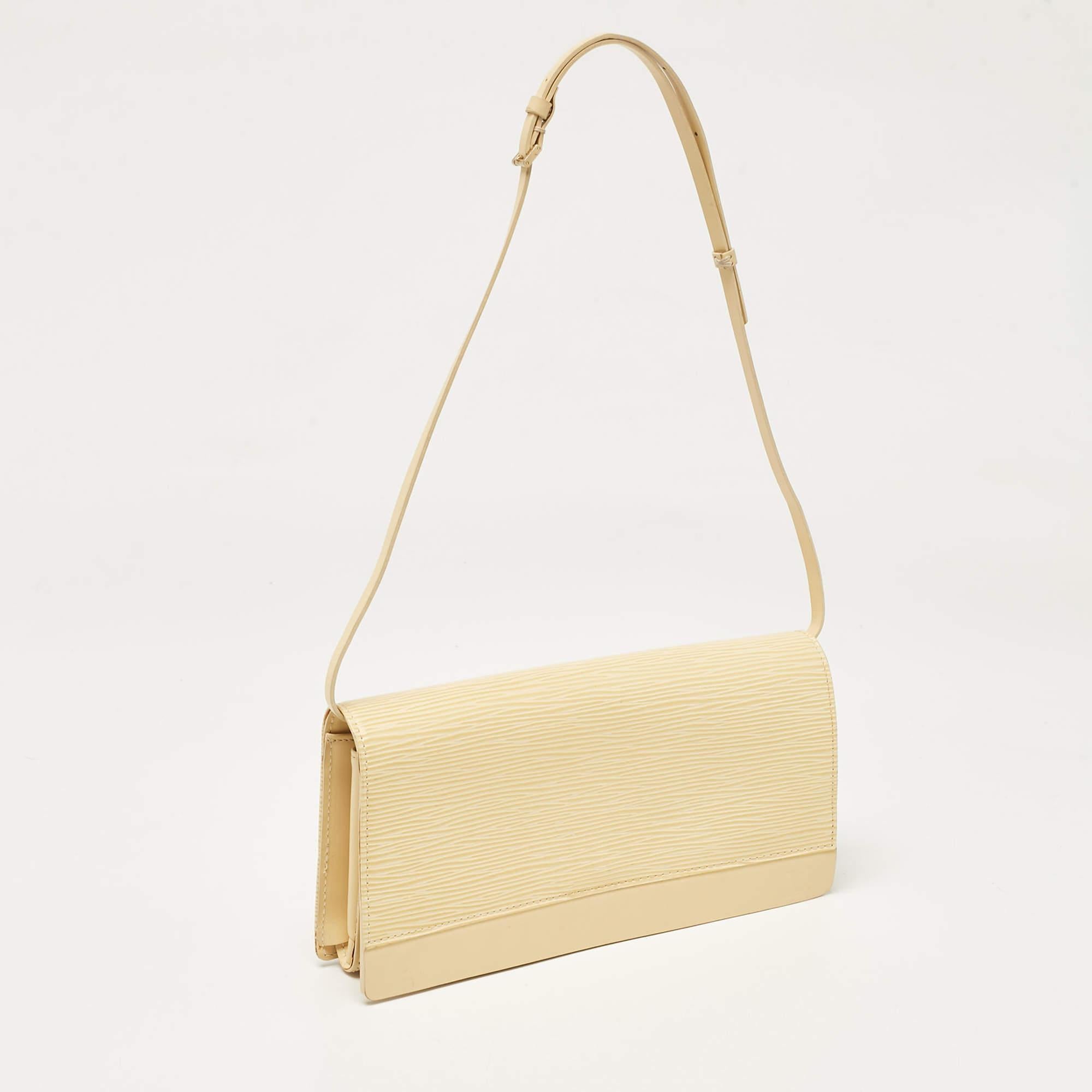 Orange Louis Vuitton Vanilla Epi Leather Honfleur Clutch Bag For Sale