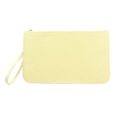 Louis Vuitton Vanilla Epi Leather Neverfull Pochette Wristlet Bag 863368