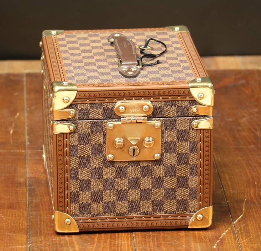 French Louis Vuitton Vanity Case Damier with Key, circa 1990