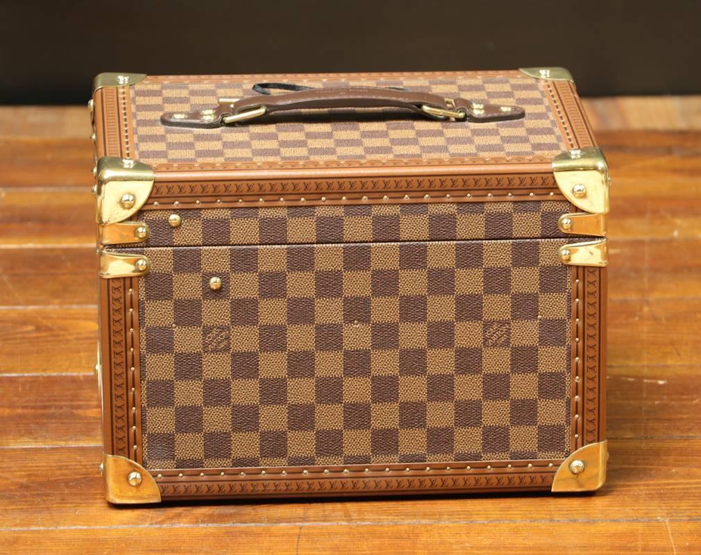 Louis Vuitton Vanity Case Damier with Key, circa 1990 In Excellent Condition In Haguenau, FR