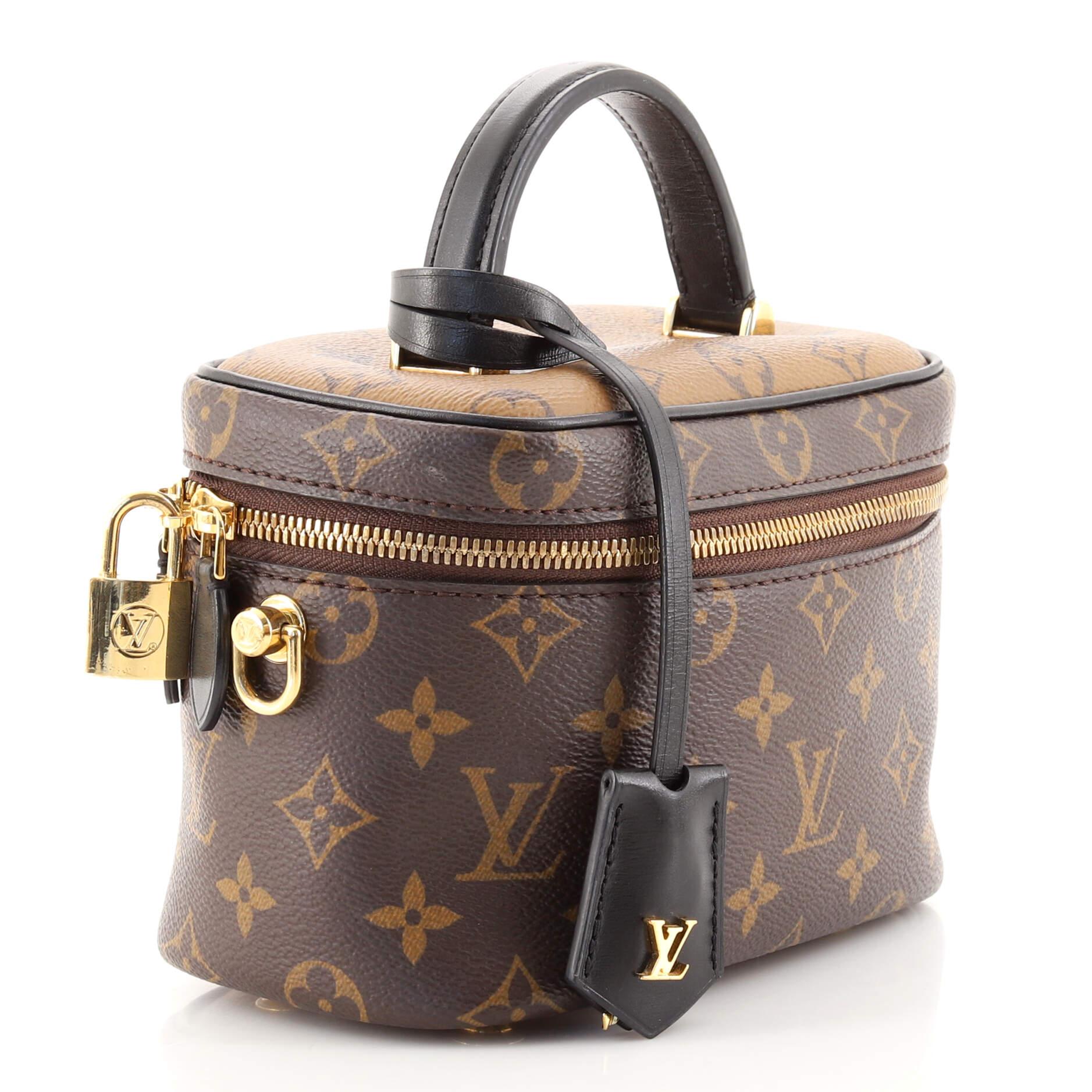 Black Louis Vuitton Vanity Handbag Reverse Monogram Canvas PM