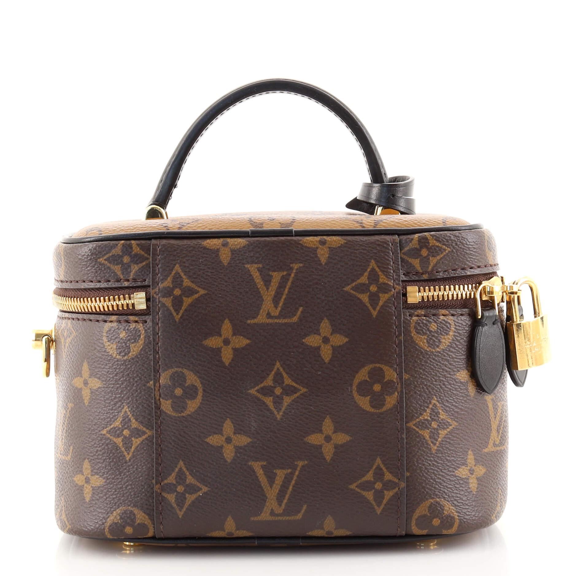Louis Vuitton Vanity Handbag Reverse Monogram Canvas PM In Good Condition In NY, NY