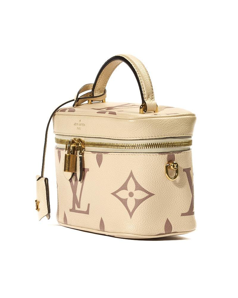 Beige Louis Vuitton Vanity PM Empreinte Giant Monogram Cream For Sale