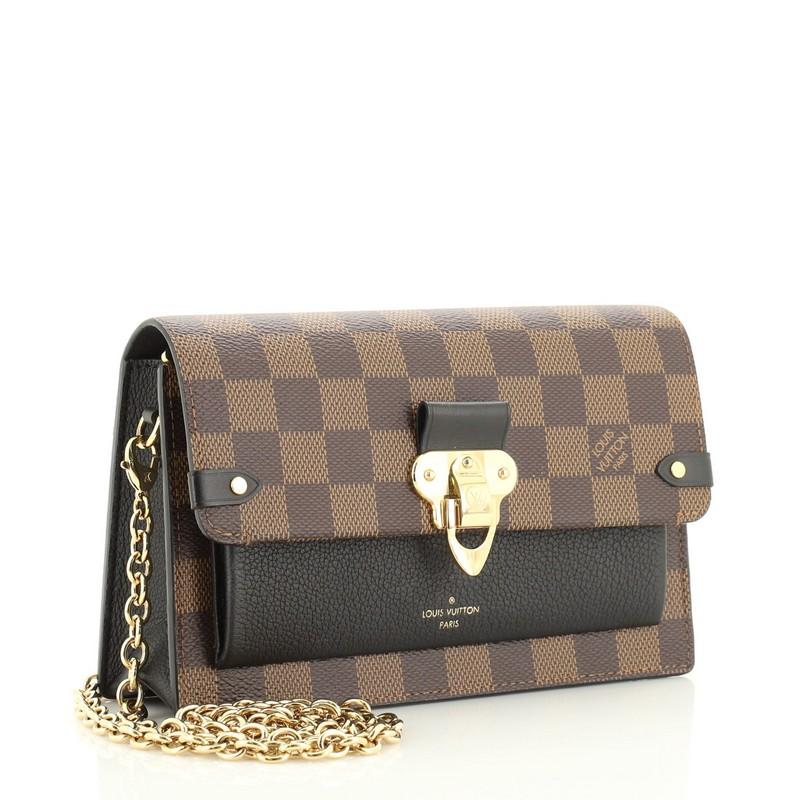 Black Louis Vuitton Vavin Handbag Damier with Leather PM