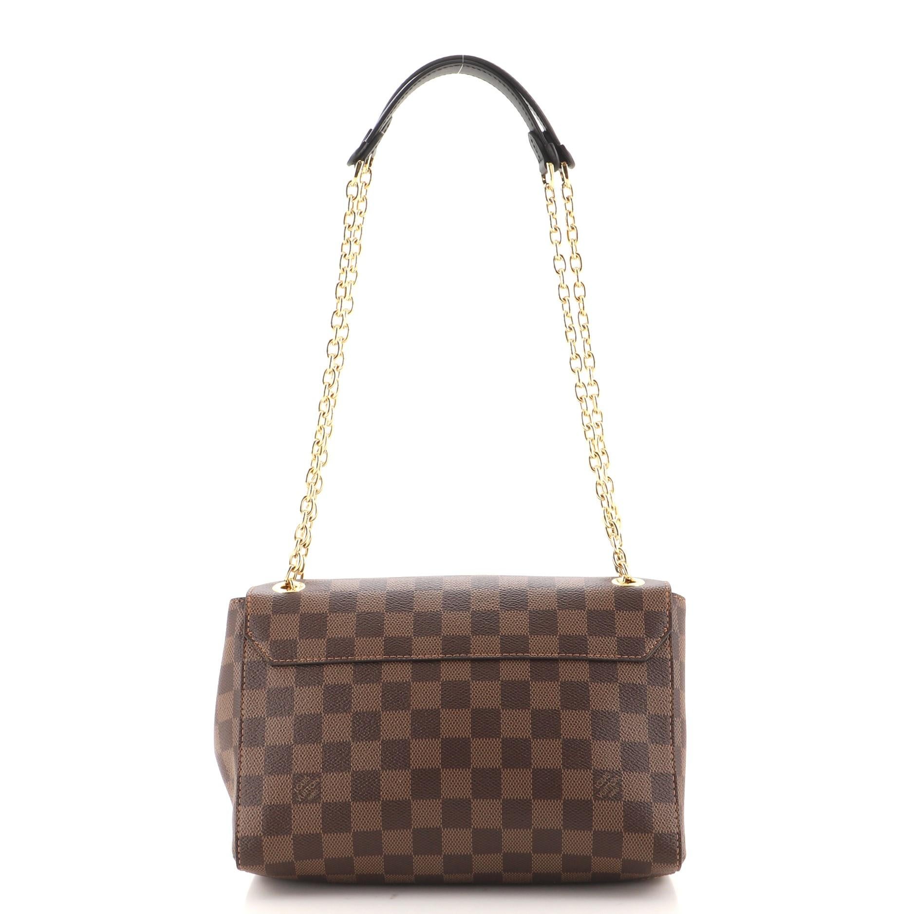 Louis Vuitton Louis Vuitton Vavin Handtasche Damier mit Leder PM (Schwarz)