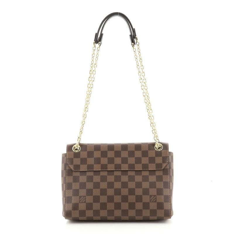 Louis Vuitton Vavin Handbag Damier with Leather PM In Good Condition In NY, NY