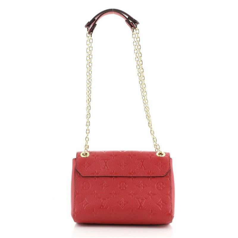 Red Louis Vuitton Vavin Handbag Monogram Empreinte Leather BB