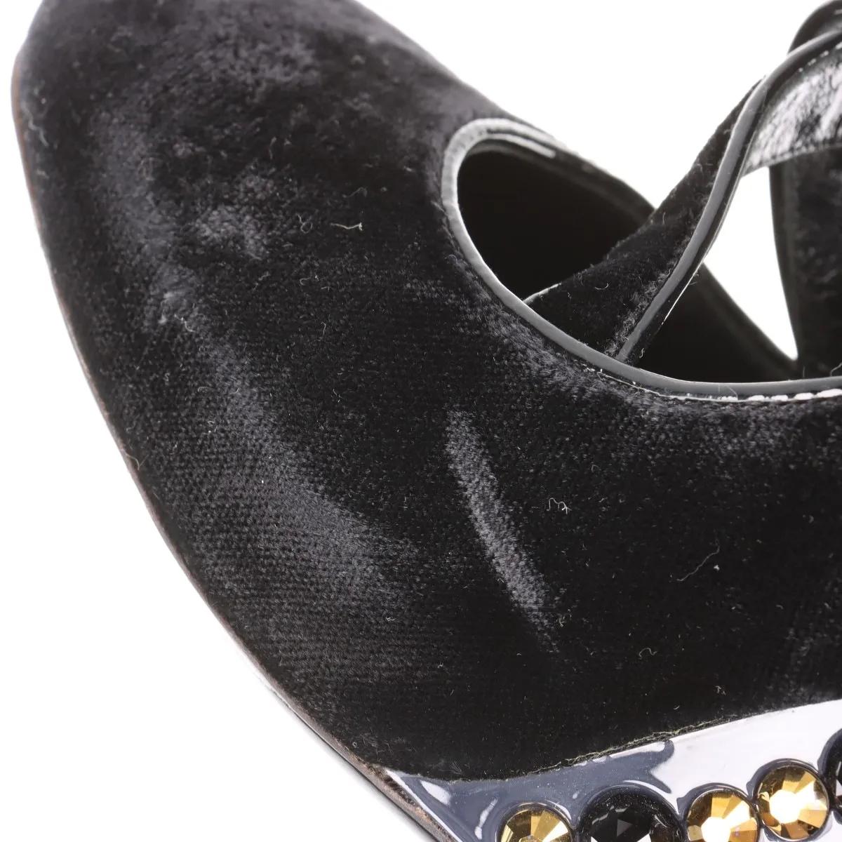 Louis Vuitton Veau Velours - Décolleté con zeppa e borchie Nero in vendita 9
