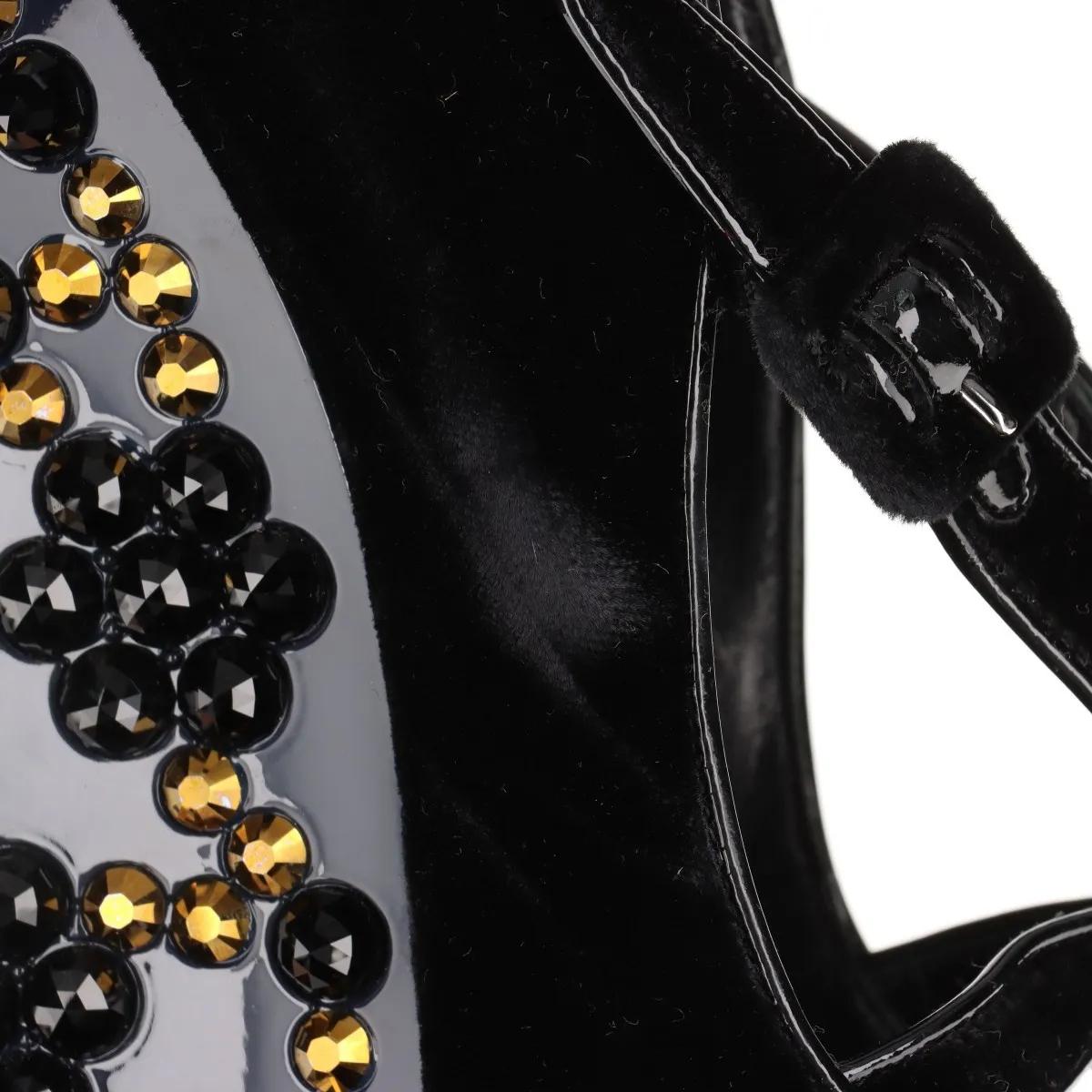 Louis Vuitton Veau Velours - Décolleté con zeppa e borchie Nero in vendita 14