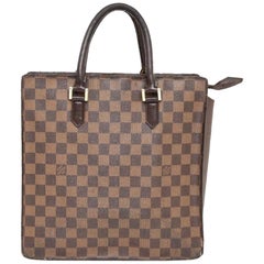 Louis Vuitton Venice Damier Ebene Zip 227764 Brown Coated Canvas Tote