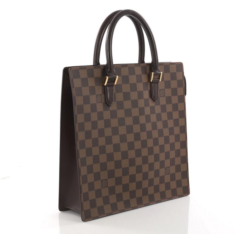 Black Louis Vuitton Venice Sac Plat Handbag Damier PM