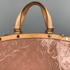 LOUIS VUITTON Venis Brea Rose Velour Monogram Patent Leather Handbag
