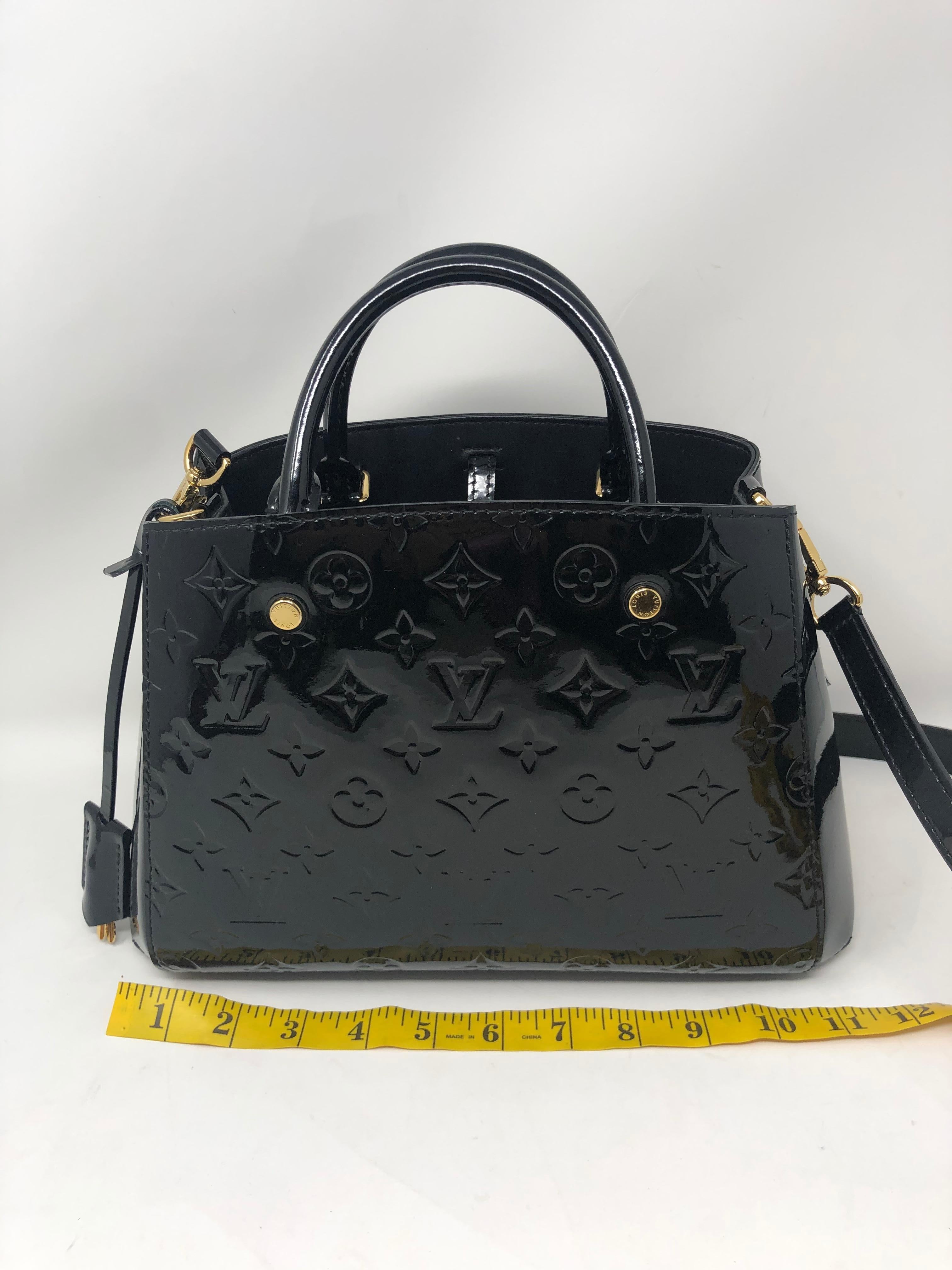 Louis Vuitton Vernis Black Montaigne BB Bag 7