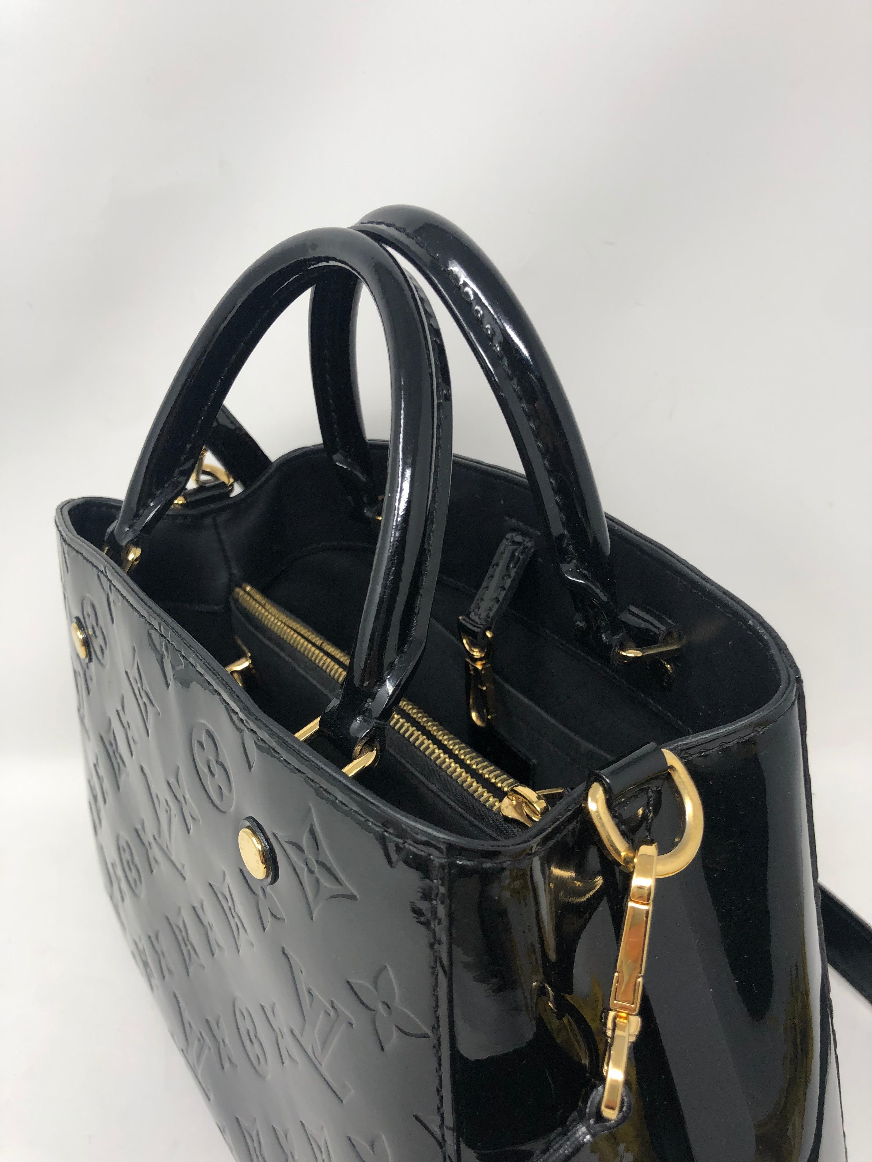 Louis Vuitton Vernis Black Montaigne BB Bag 3
