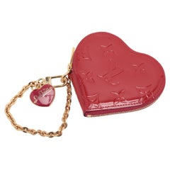 Louis Vuitton Vernis Heart Coin Purse Red