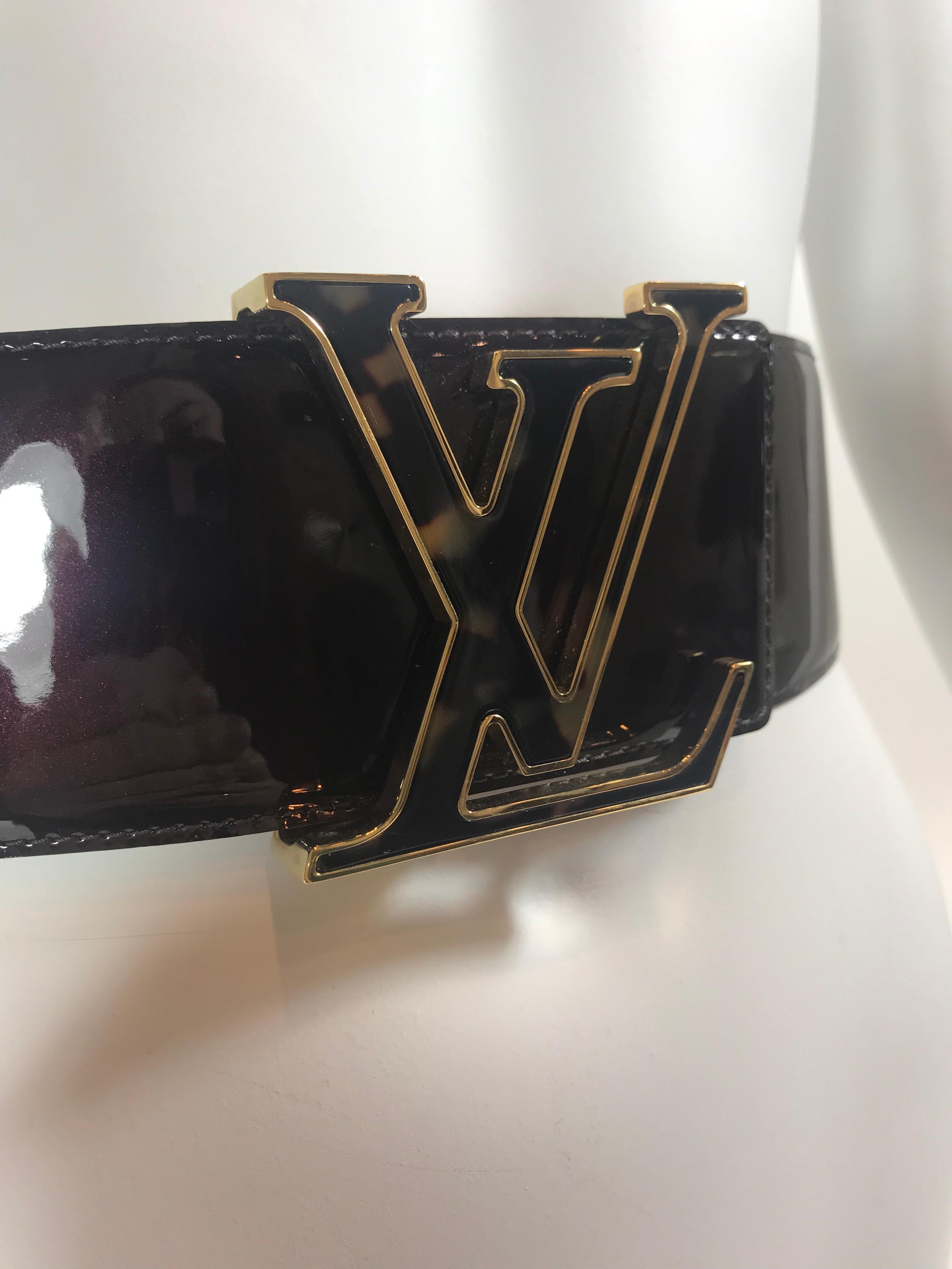 Black Louis Vuitton Vernis Initiales Belt