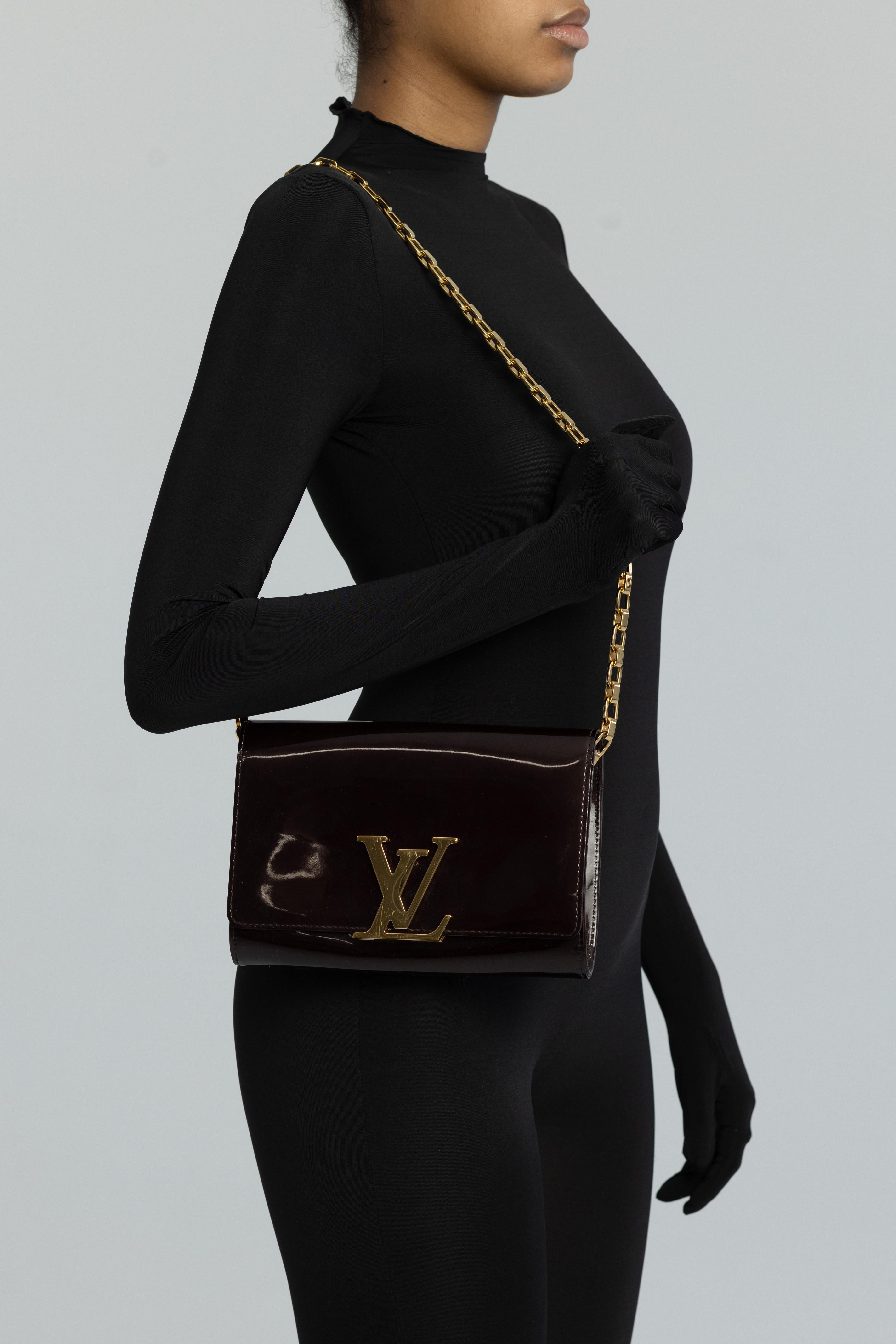 Louis Vuitton Vernis Leather Chain Louise GM Bag For Sale 7