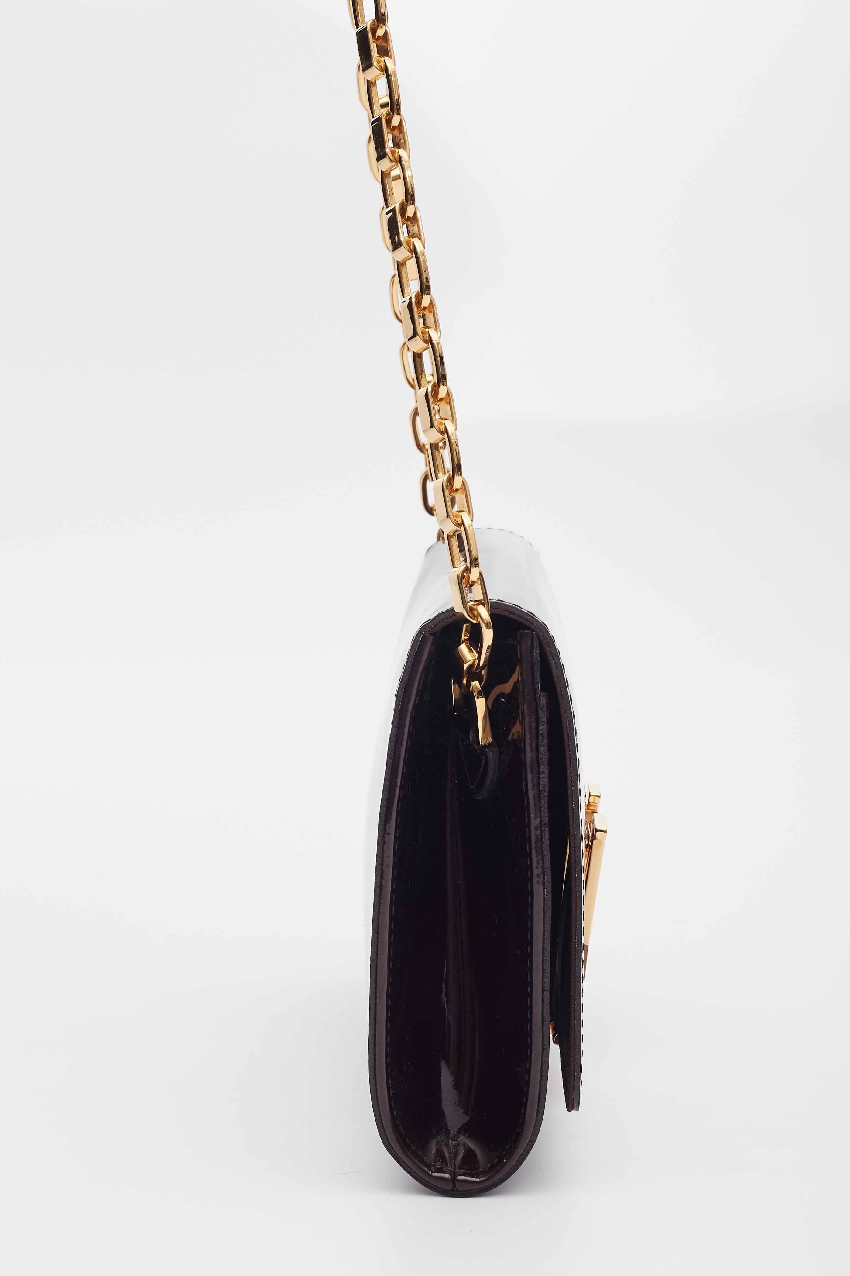 Louis Vuitton Vernis Leather Chain Louise GM Bag For Sale 2