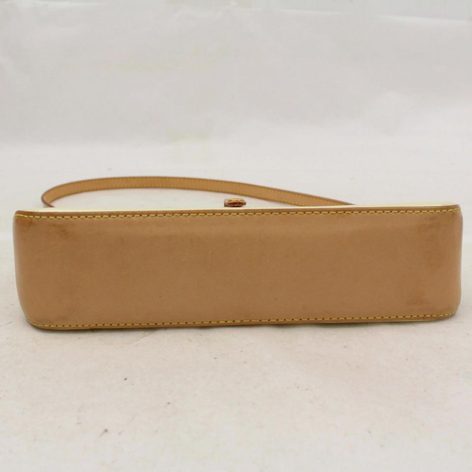 Louis Vuitton  Vernis Mallory Square 866184 Baige Patent Leather Shoulder Bag For Sale 2